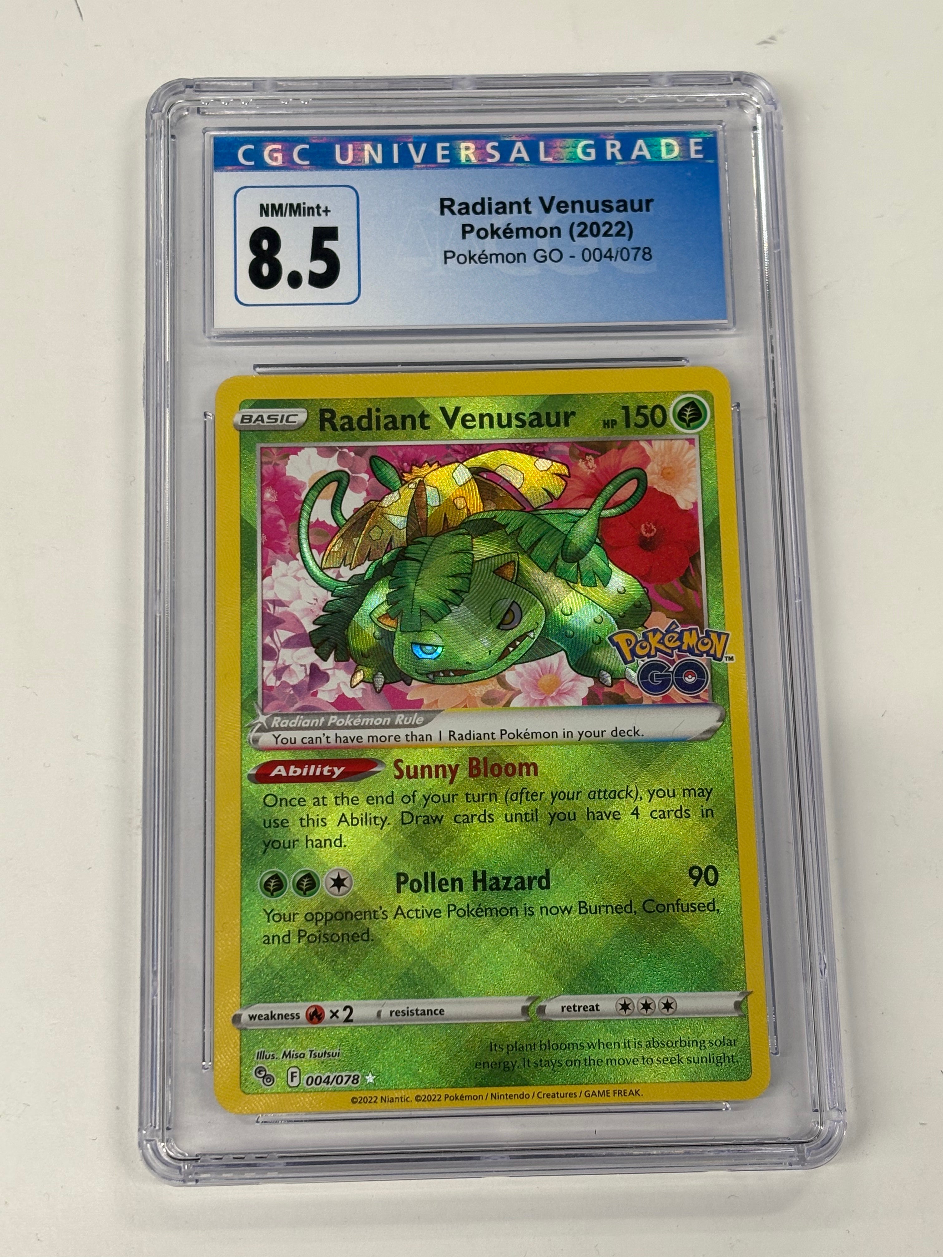 Pokémon TCG - CGC NM/Mint 8.5 Pokemon GO Radiant Venusaur 004/078