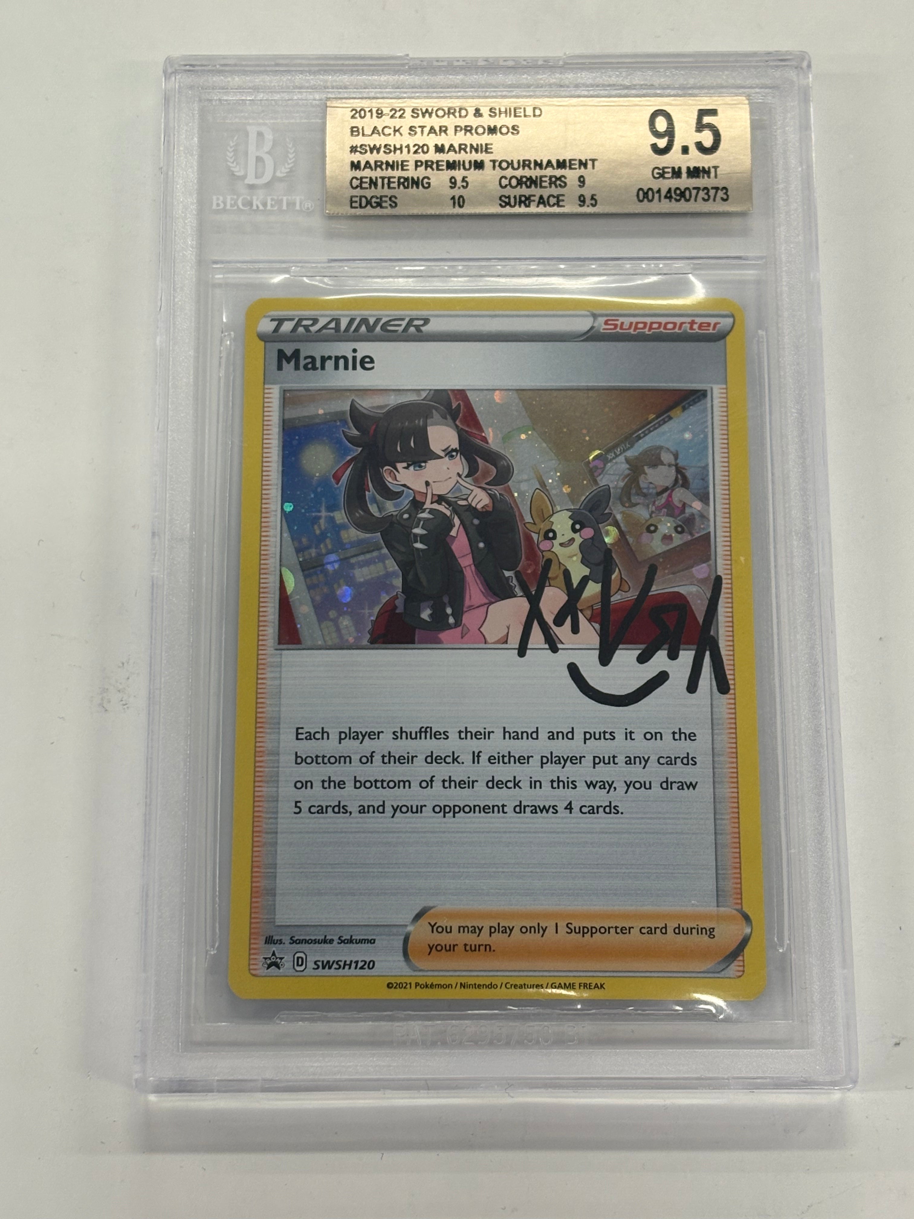 Pokémon TCG - Beckett GEM MINT 9.5 Sword & Shield Promo Cards Marnie Premium Tournament Marnie SWSH120 Holo