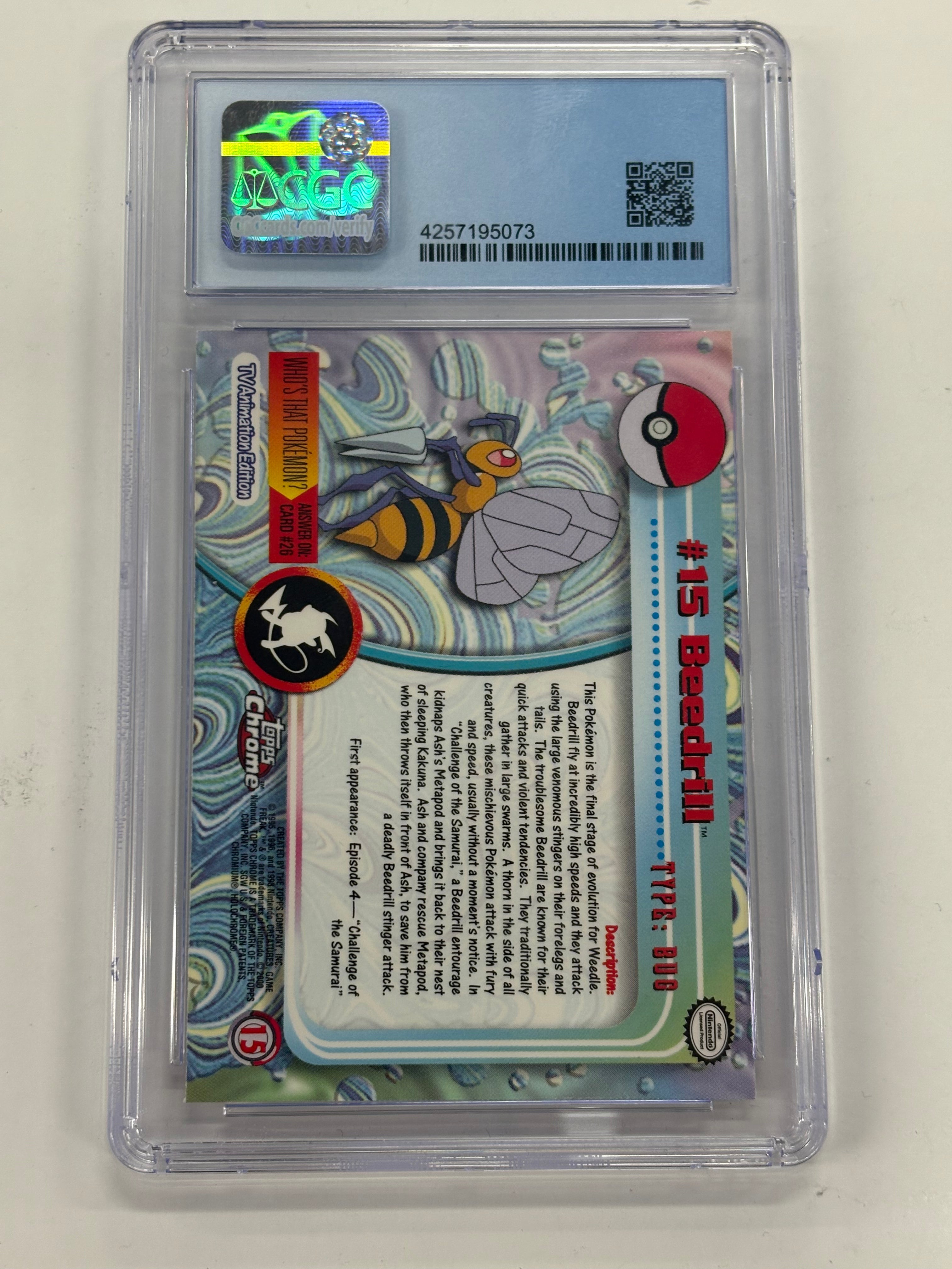 Pokémon TCG - CGC NM/Mint+ Chrome Series 1 Beedrill #15 Chrome