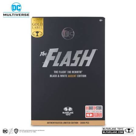 McFarlane Toys DC The Flash | DC Rebirth Black & White Accent Edition Big Bad Toy Store 2023 Exclusive 3000 PCS LE Action Figure