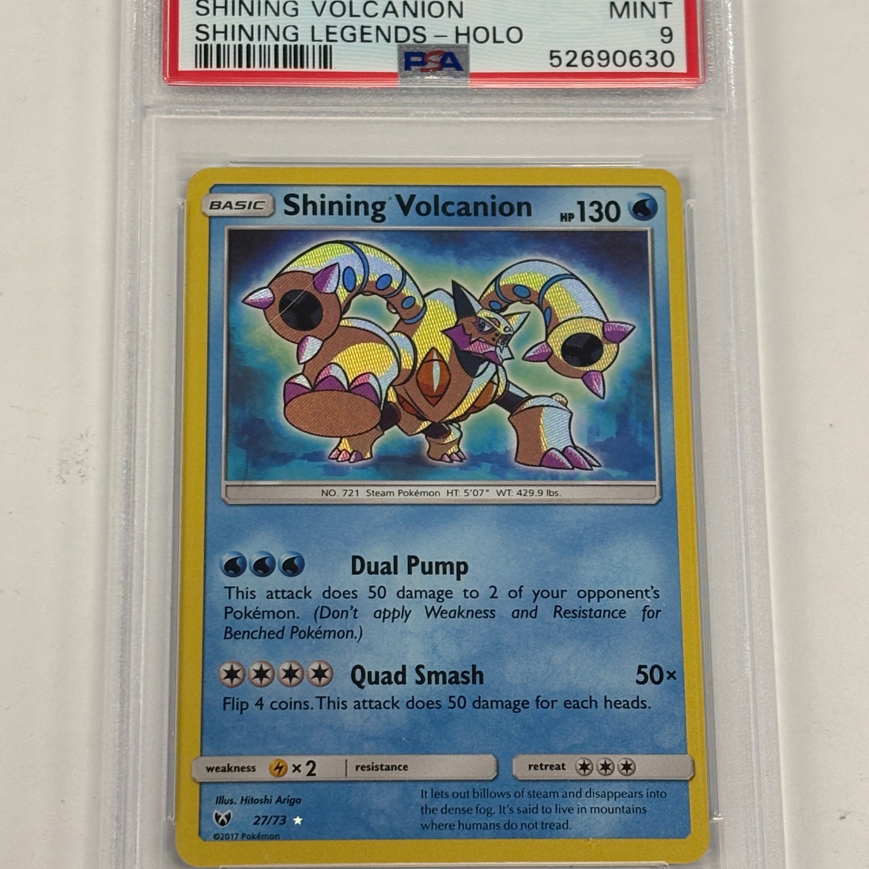 Pokémon TCG - PSA 9 Shining Legends Shining Volcanion 27/73 Holo