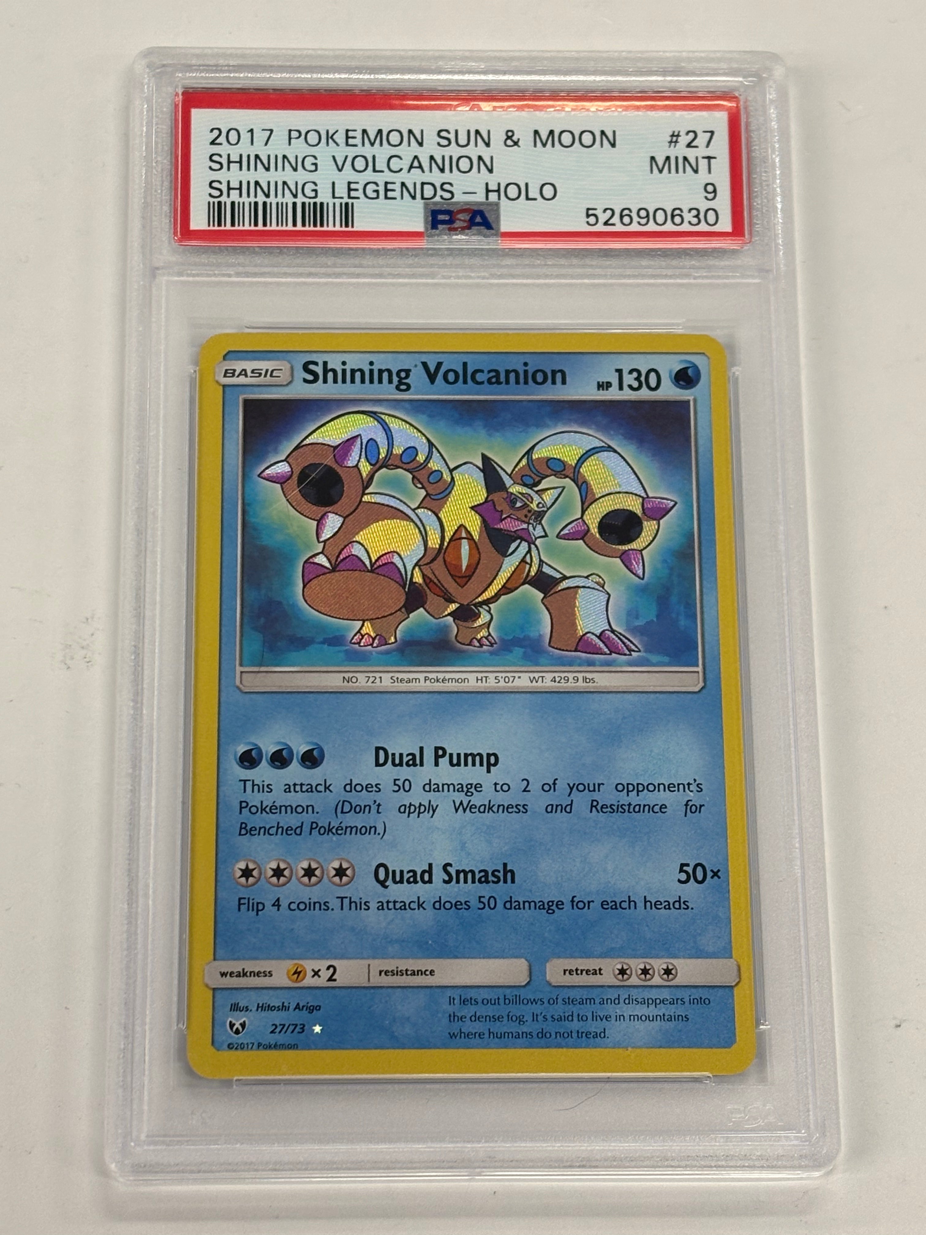 Pokémon TCG - PSA 9 Shining Legends Shining Volcanion 27/73 Holo