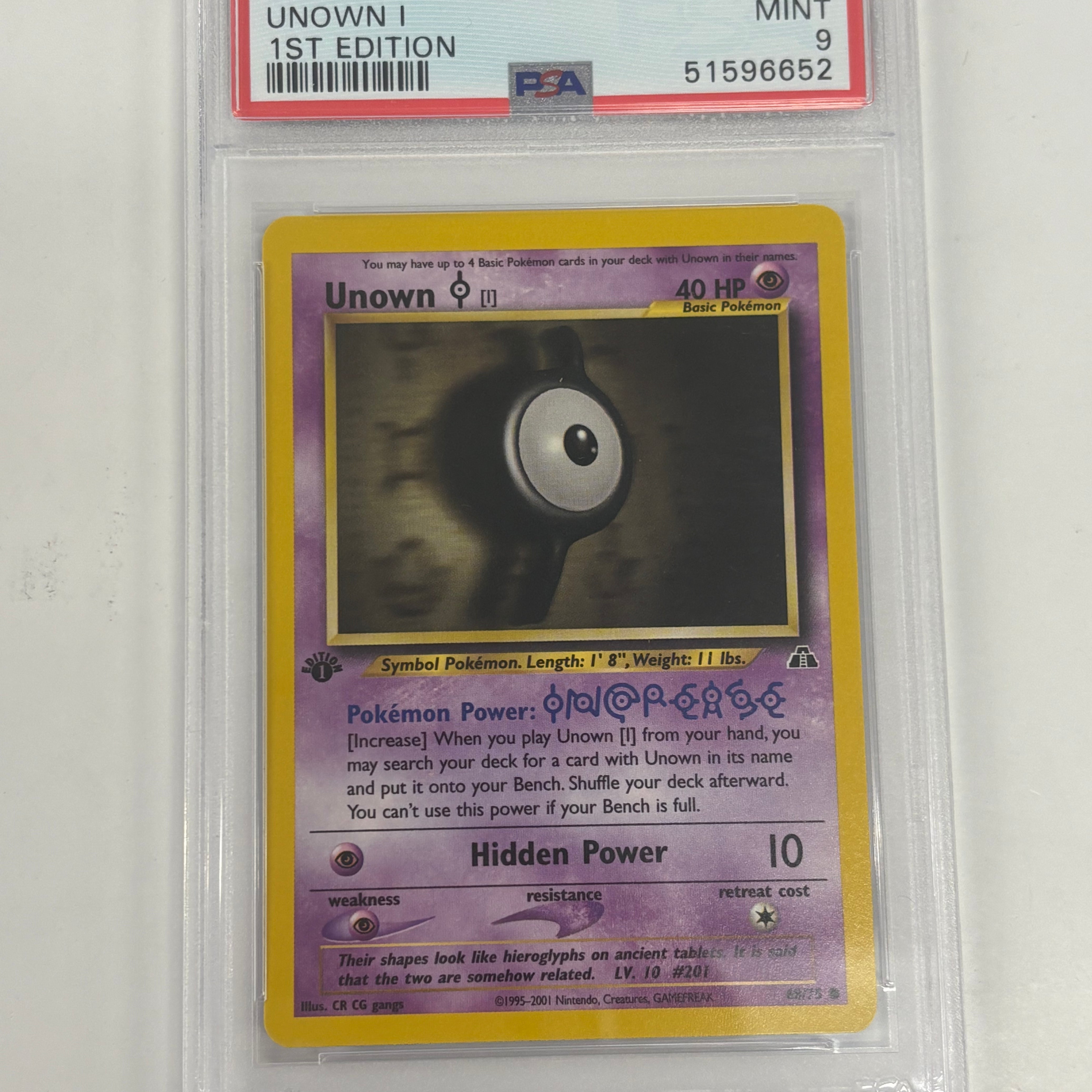 Pokémon TCG - PSA MINT 9 Neo Discovery 1st Unown I 68/75
