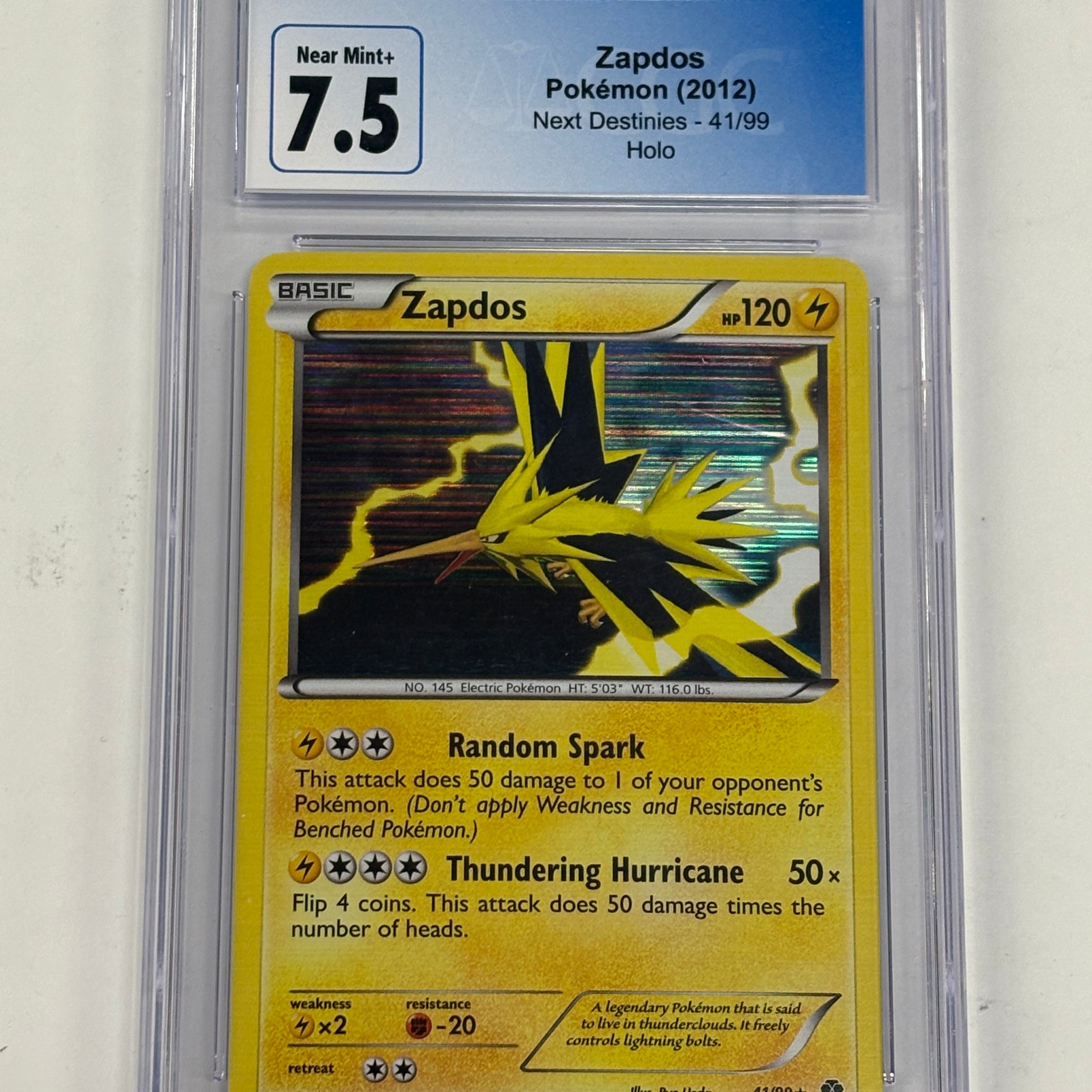 Pokémon TCG - CGC Near Mint+ 7.5 Next Destinies Zapdos 41/99 Holo