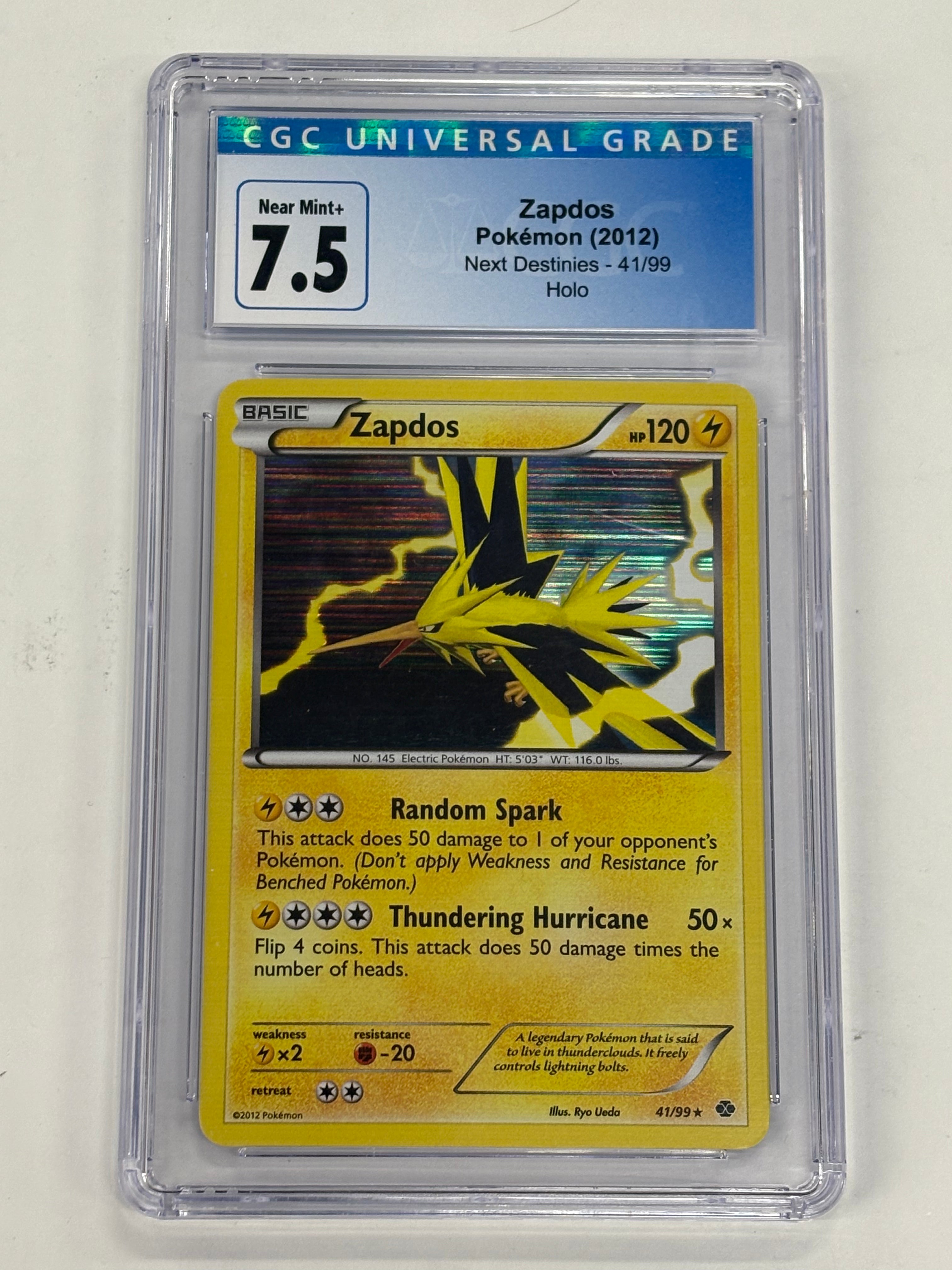 Pokémon TCG - CGC Near Mint+ 7.5 Next Destinies Zapdos 41/99 Holo