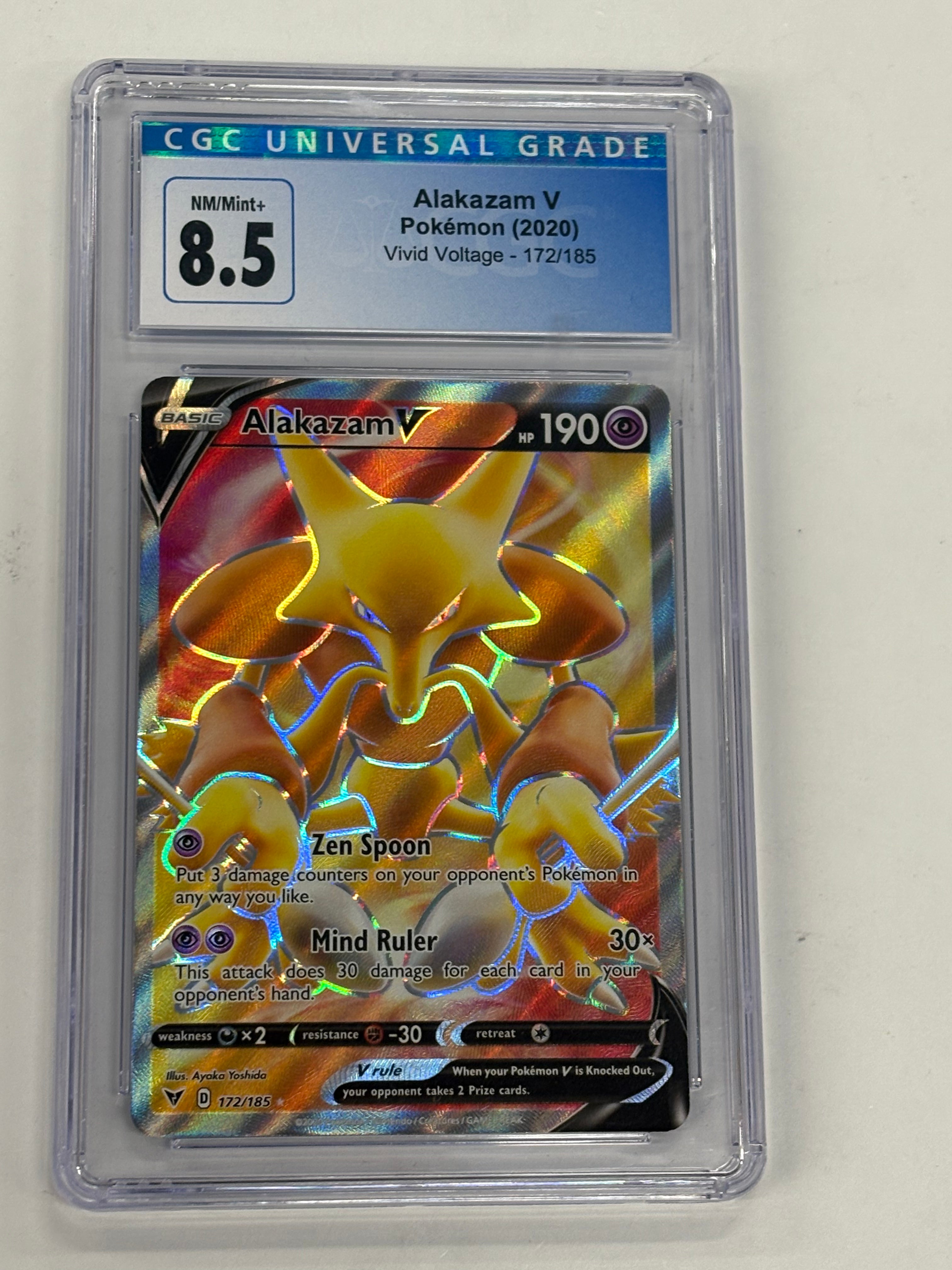 Pokémon TCG - CGC NM/Mint+ 8.5 Vivid Voltage Alakazam V 172/185 Holo