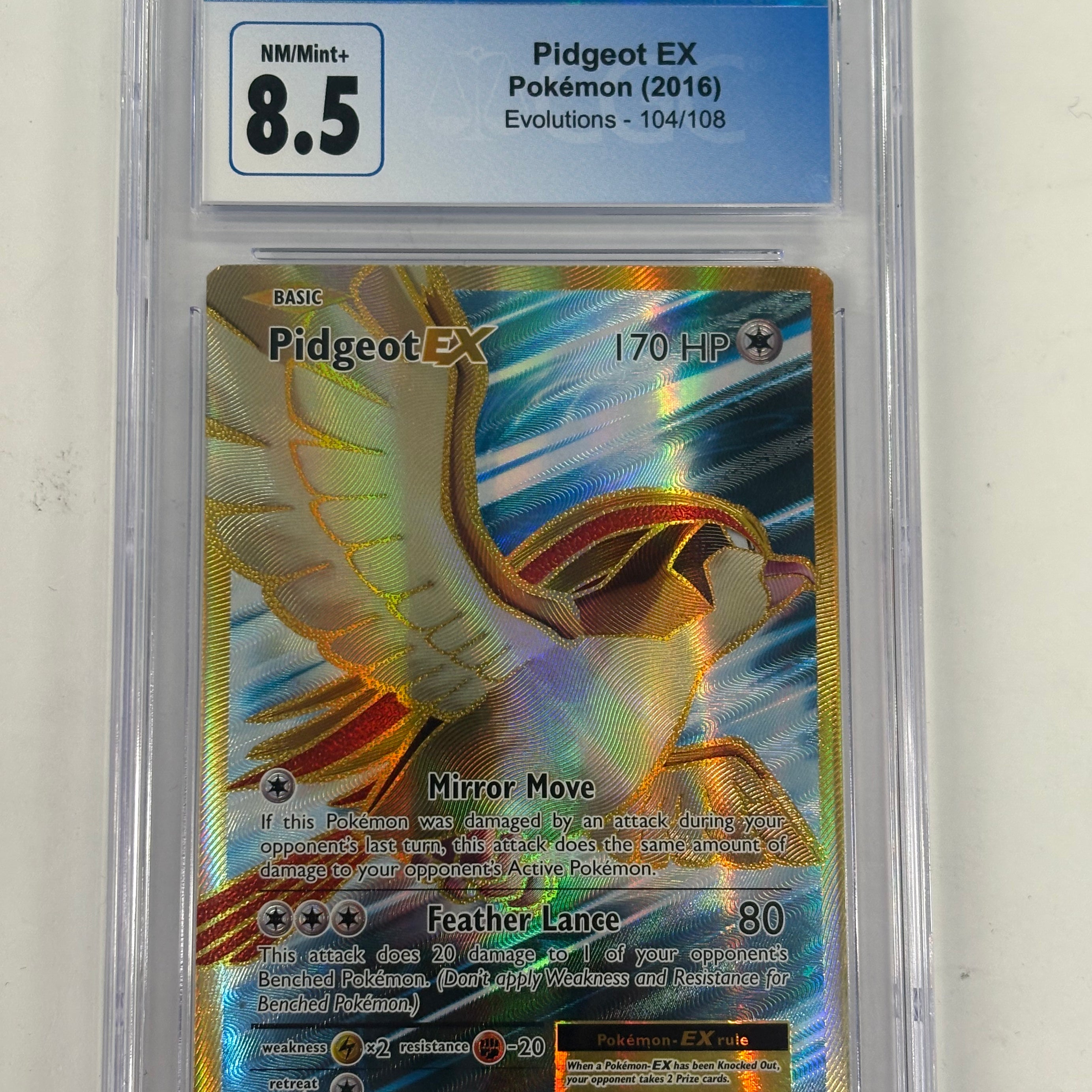 Pokémon TCG - CGC NM/Mint+ 8.5 Evolutions Pidgeot EX 104/108 Full Art