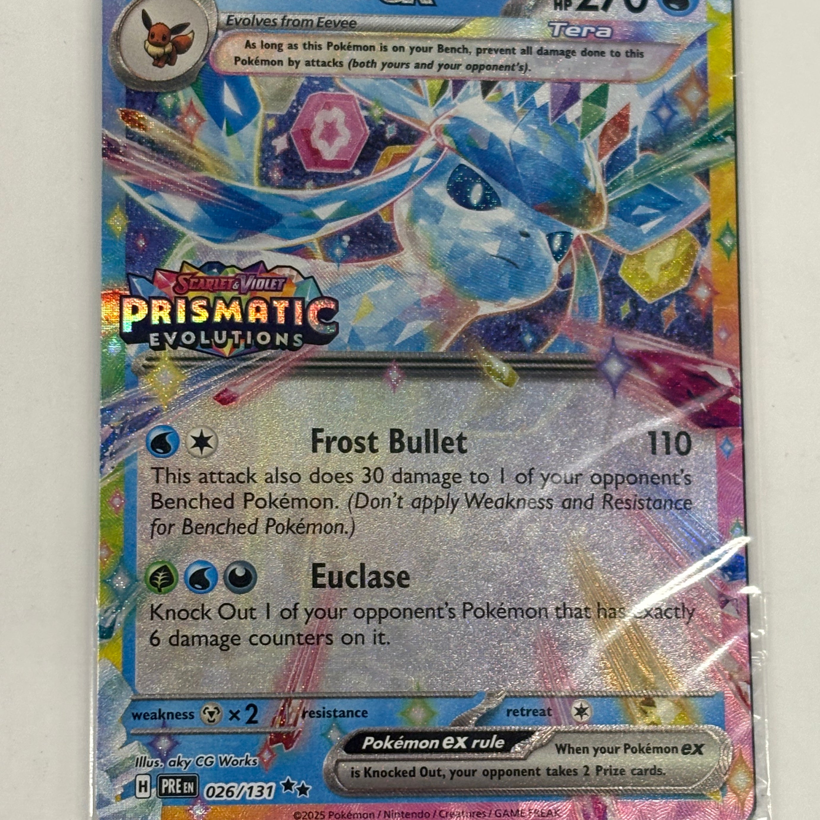 Pokémon TCG - Prismatic Evolutions Glaceon ex (PRE Stamped) 026/131 NM