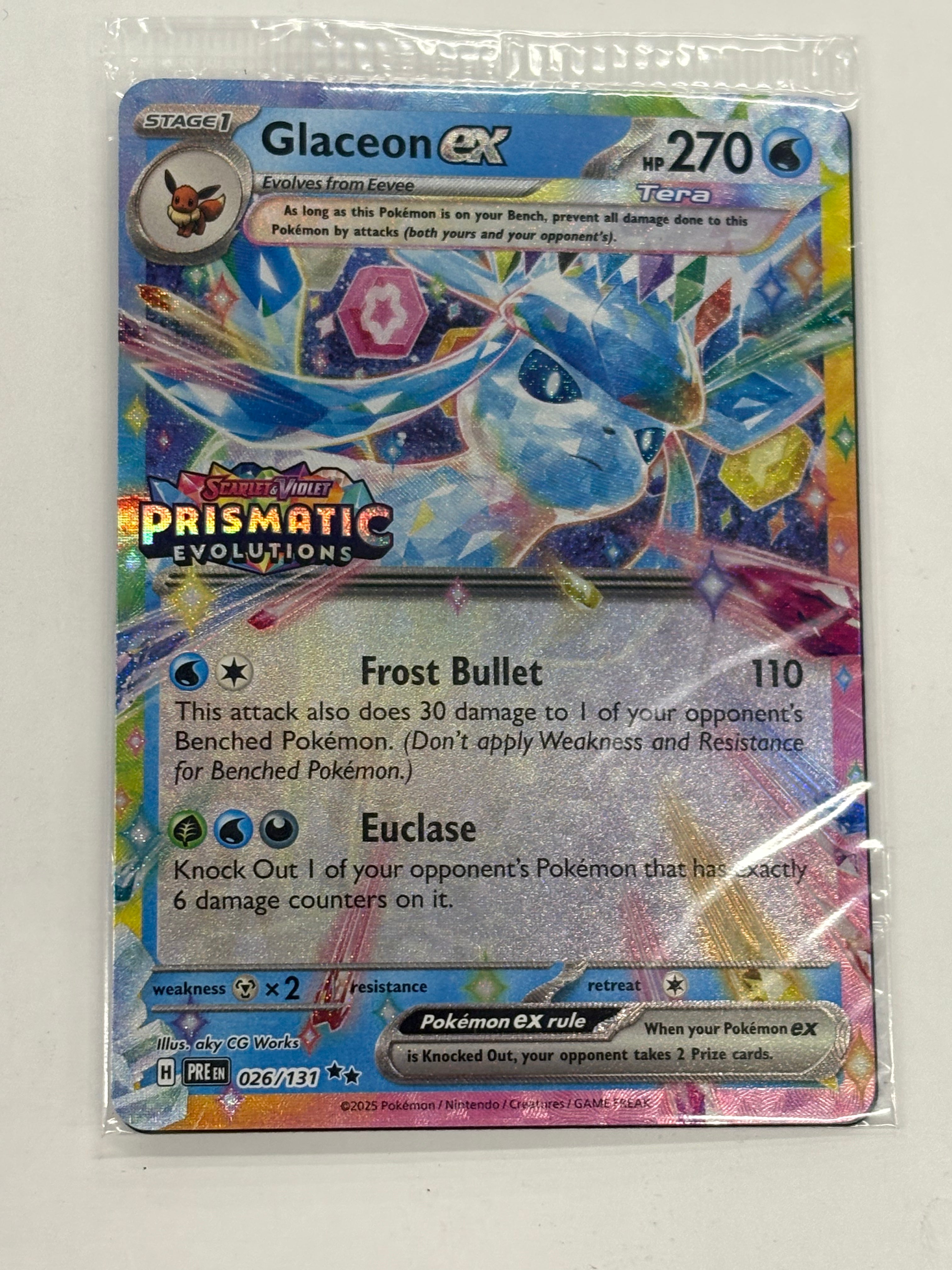 Pokémon TCG - Prismatic Evolutions Glaceon ex (PRE Stamped) 026/131 NM