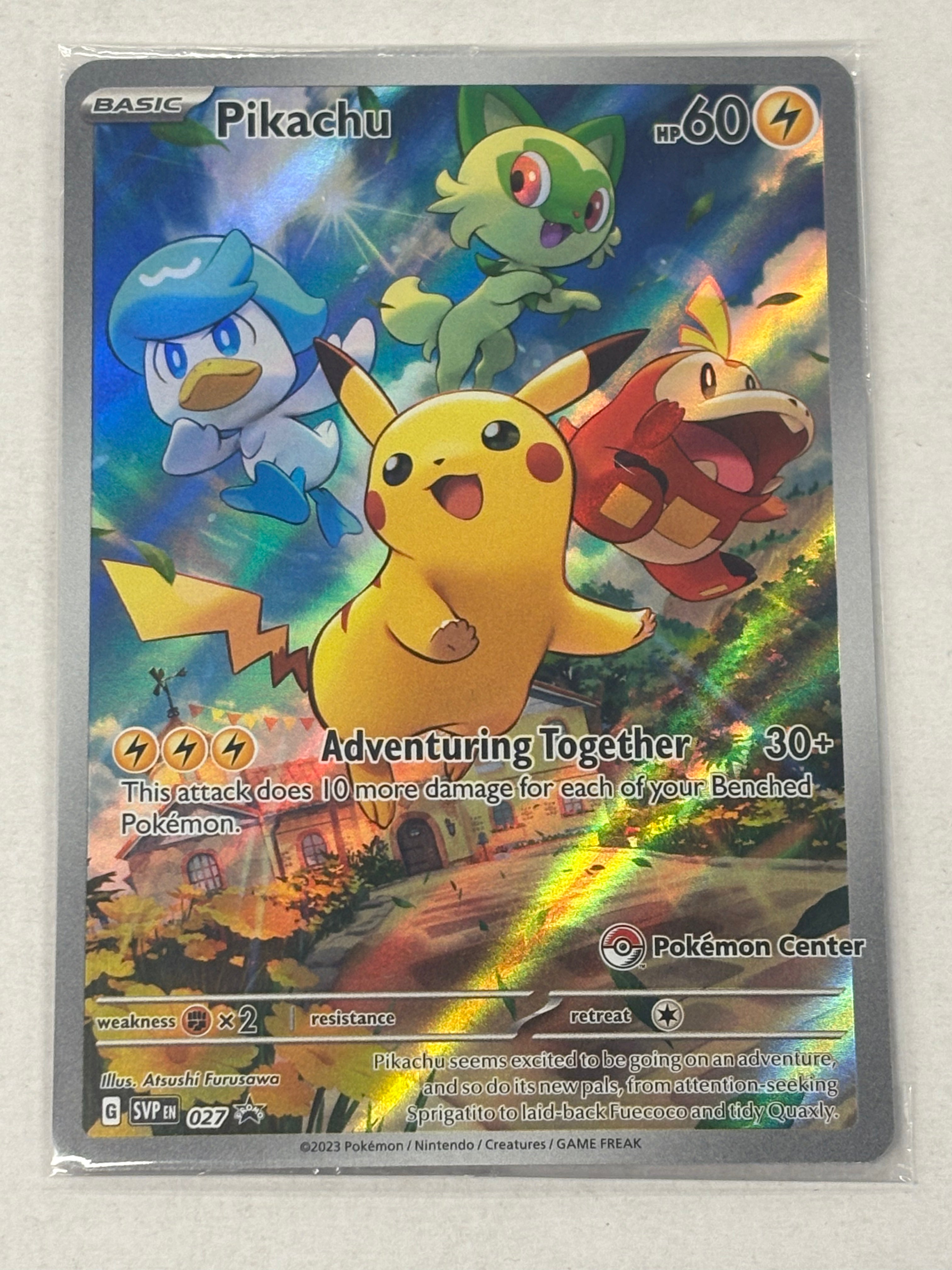 Pokémon TCG - Scarlet & Violet Promo Pikachu (Pokemon Center Stamped) 027 NM