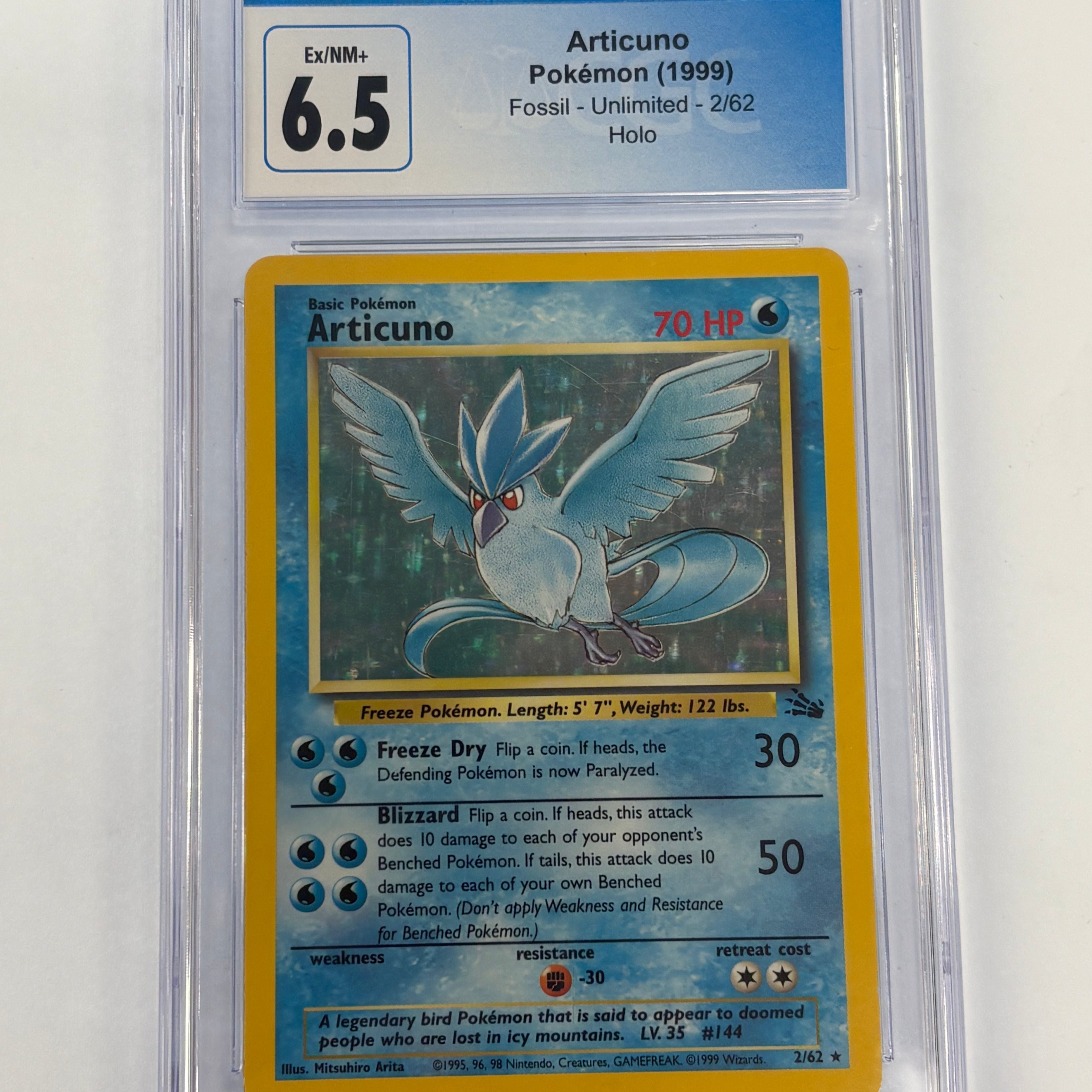 Pokémon TCG - CGC Ex/NM+ Fossil Unlimited Articuno 2/62 Holo