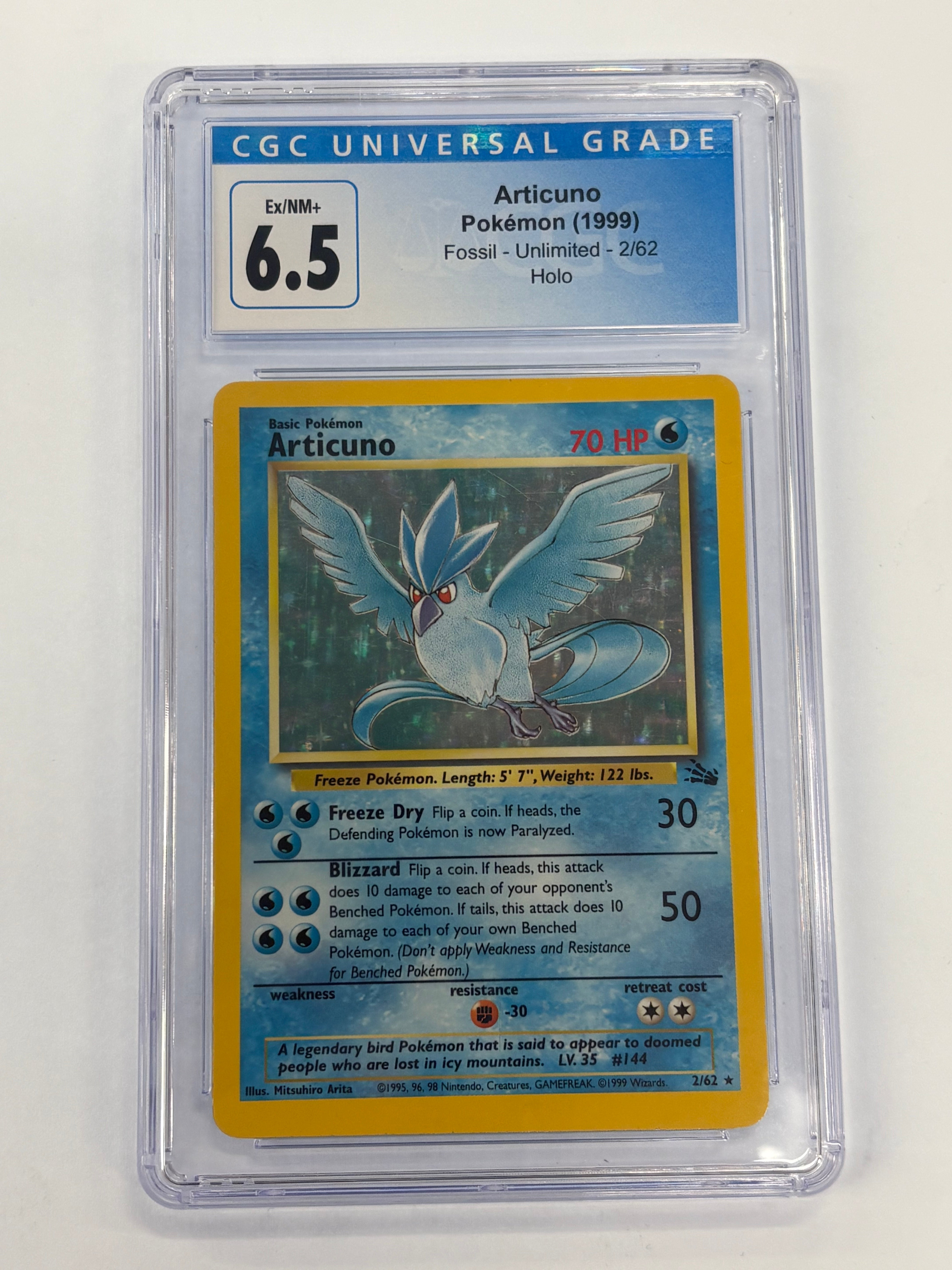 Pokémon TCG - CGC Ex/NM+ Fossil Unlimited Articuno 2/62 Holo