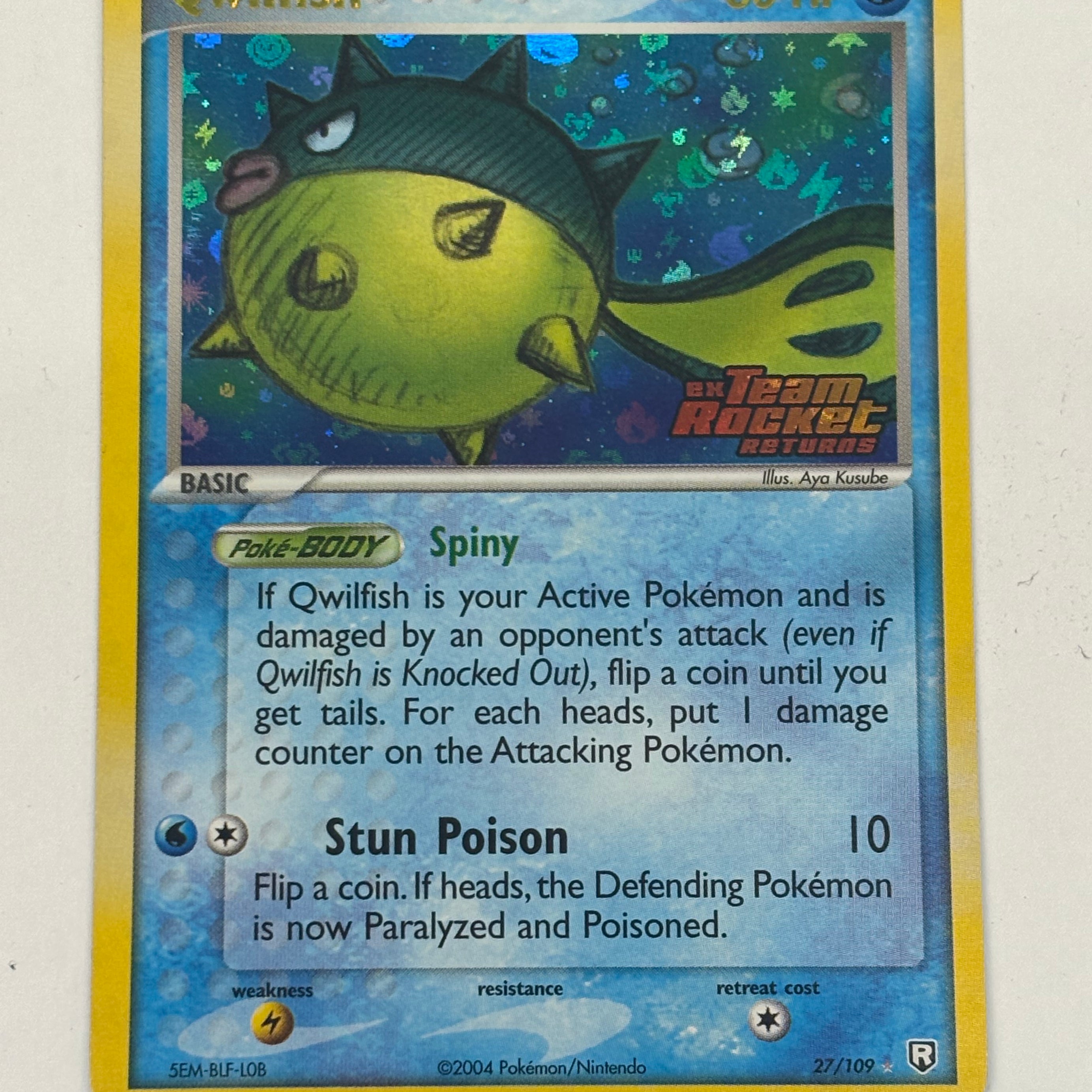 Pokémon TCG - EX Team Rocket Returns Qwilfish (ex Team Rocket Returns Stamped) 27/109 NM