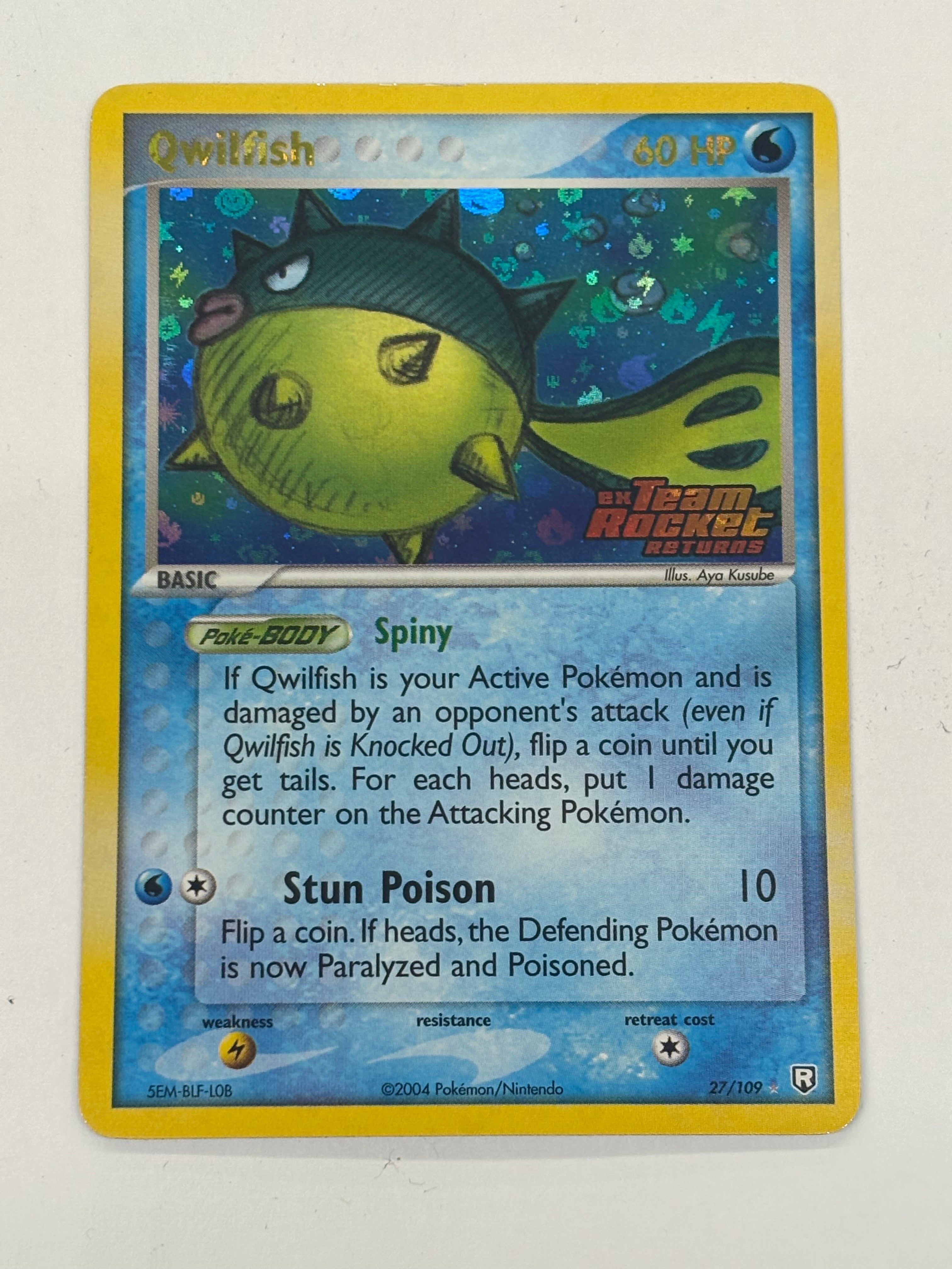 Pokémon TCG - EX Team Rocket Returns Qwilfish (ex Team Rocket Returns Stamped) 27/109 NM