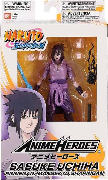 Bandai Anime Heroes Naruto Shippuden Sasuke Uchiha Rinnegan/Mangekyo Sharingan Action Figure