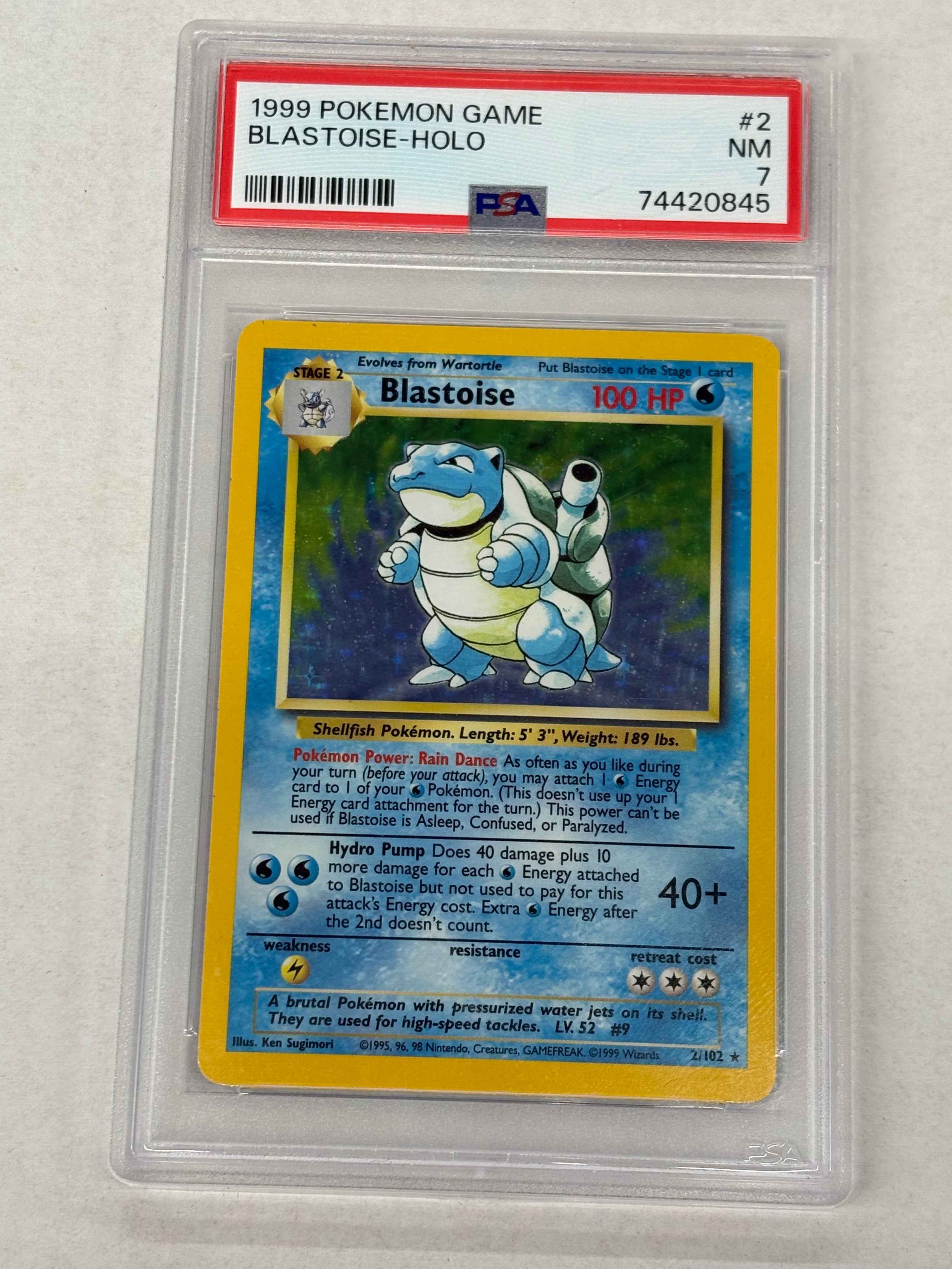 Pokémon TCG - PSA 7 NM Base Set Blastoise 2/102 Holo