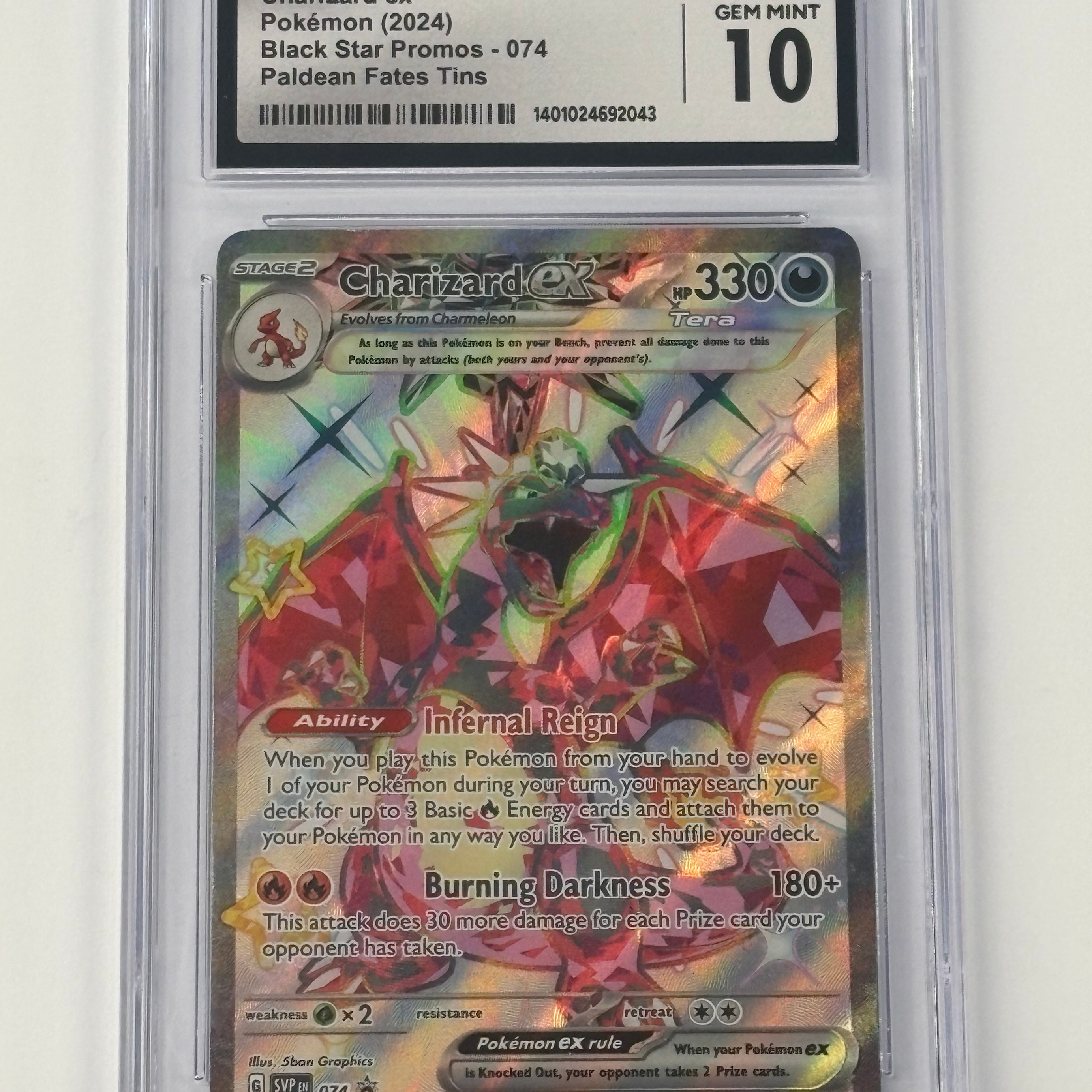 Pokémon TCG - CGC GEM MINT 10 Paldean Fates Black Star Promo Charizard ex 074 Full Art