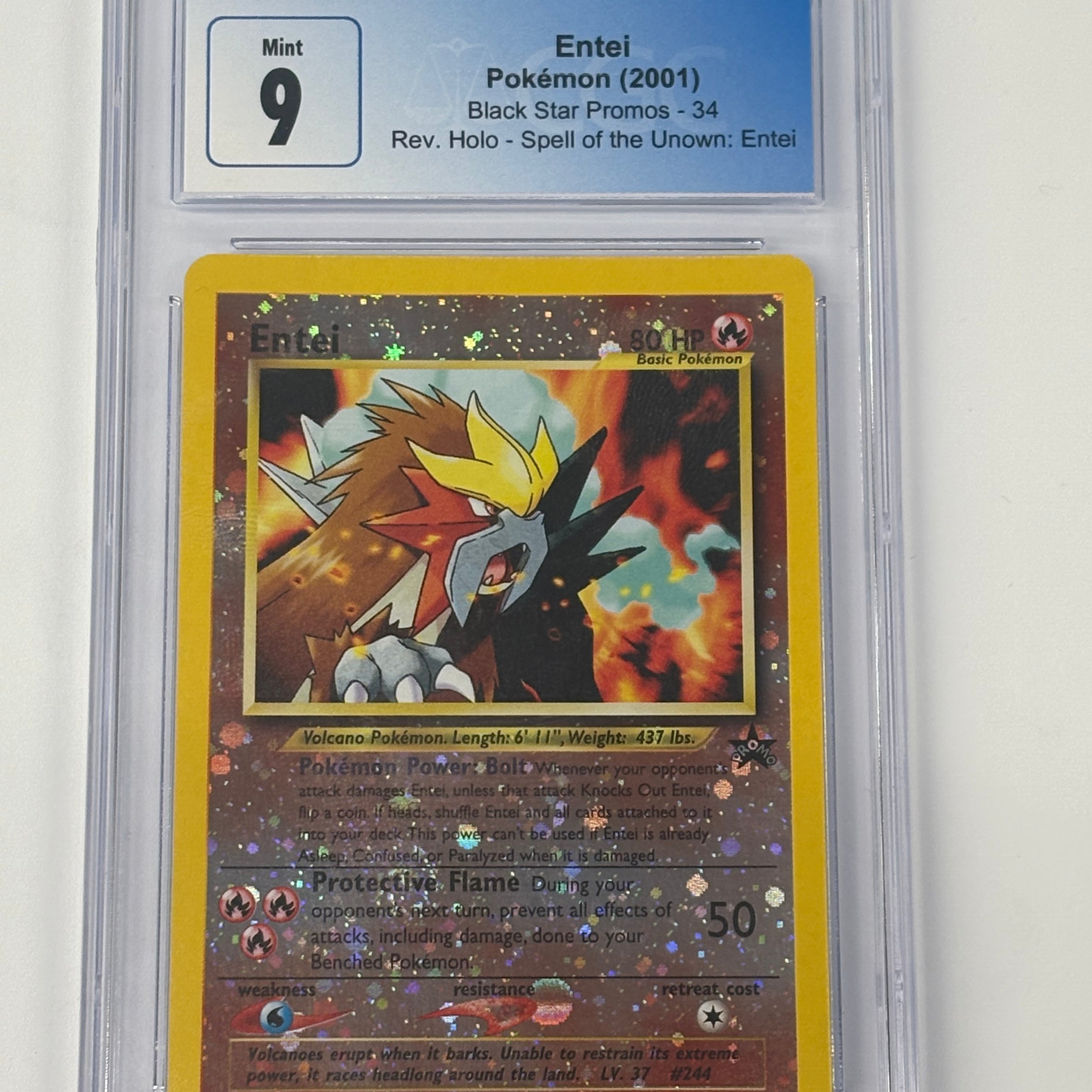 Pokémon TCG - CGC Mint 9 Spell of the Unown: Entei Black Star Promo Entei 34 Reverse Holo