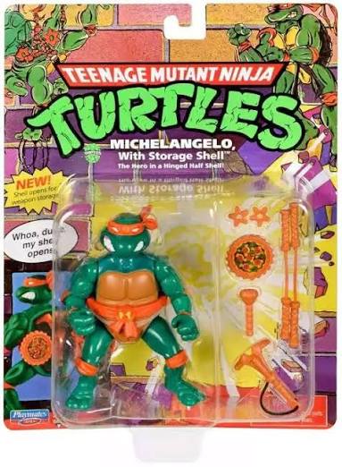 Playmates Teenage Mutant Ninja Turtles Michelangelo with Storage Shell Action Figure
