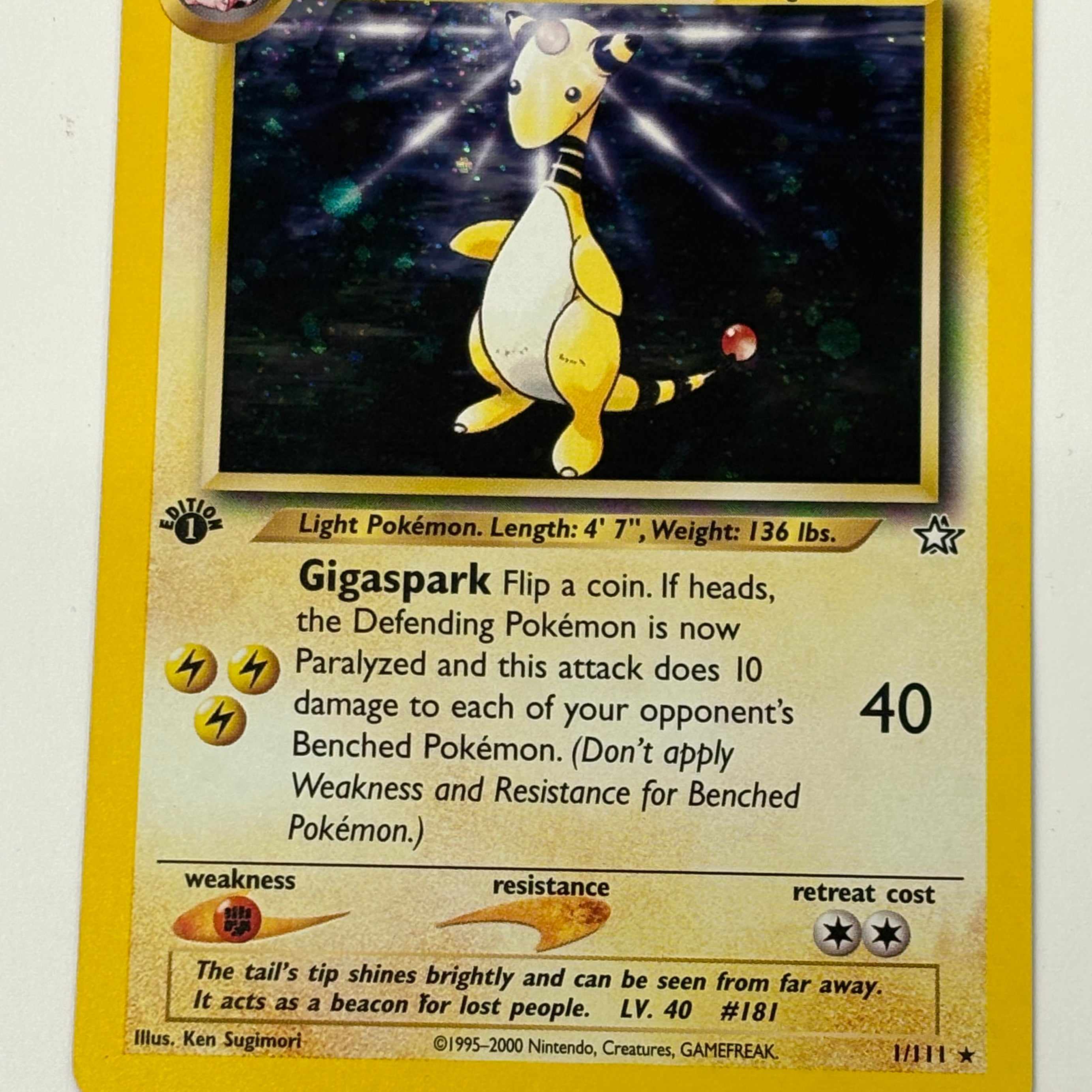 Pokémon TCG - Neo Genesis 1st Edition Ampharos Holo 1/111 NM