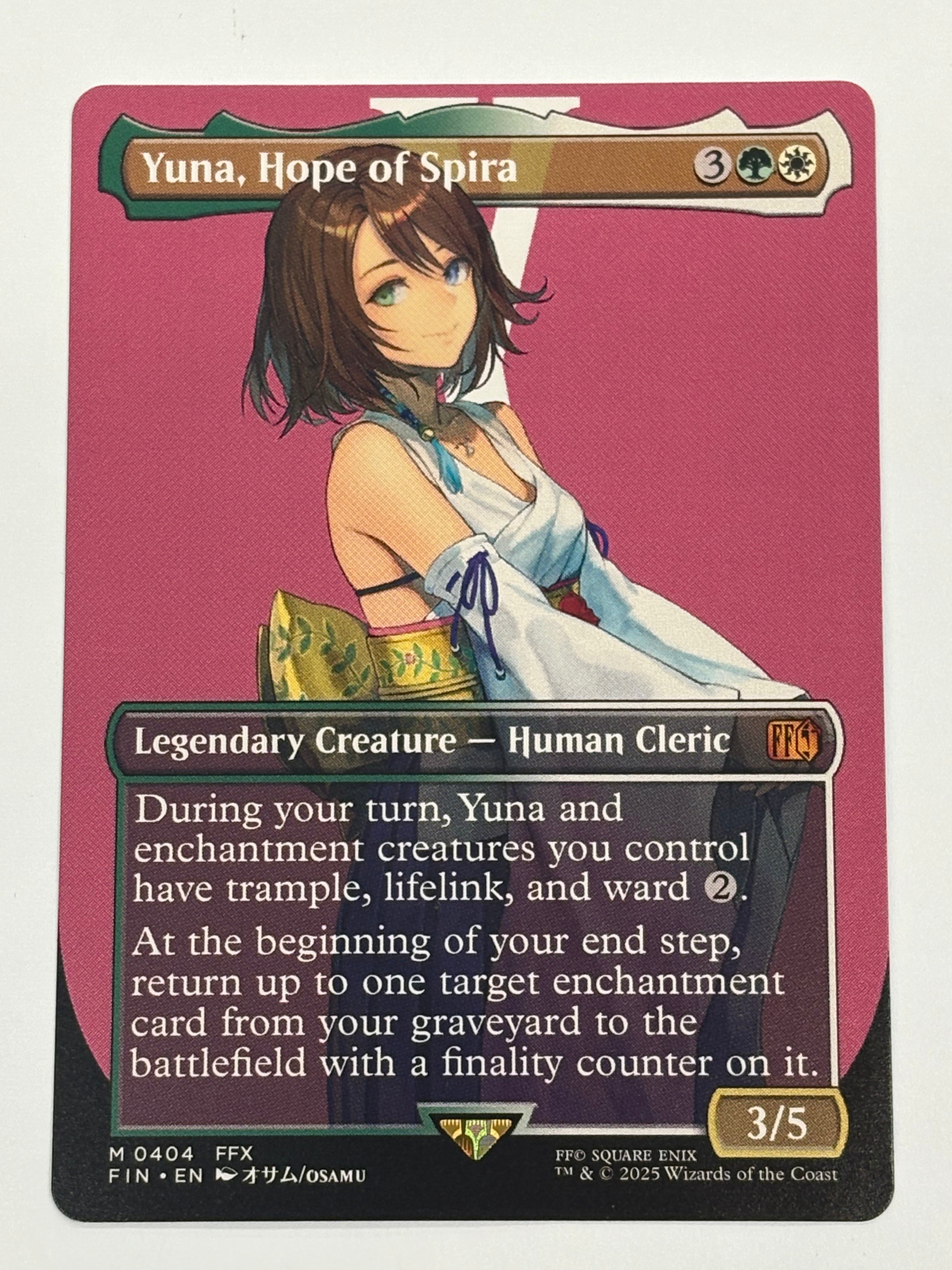 Magic The Gathering TCG - Final Fantasy Yuna, Hope of Spira (Borderless) 404 NM