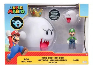 Super Mario King Boo Luigi Action Figure Set 3-Pack Glow in Dark
