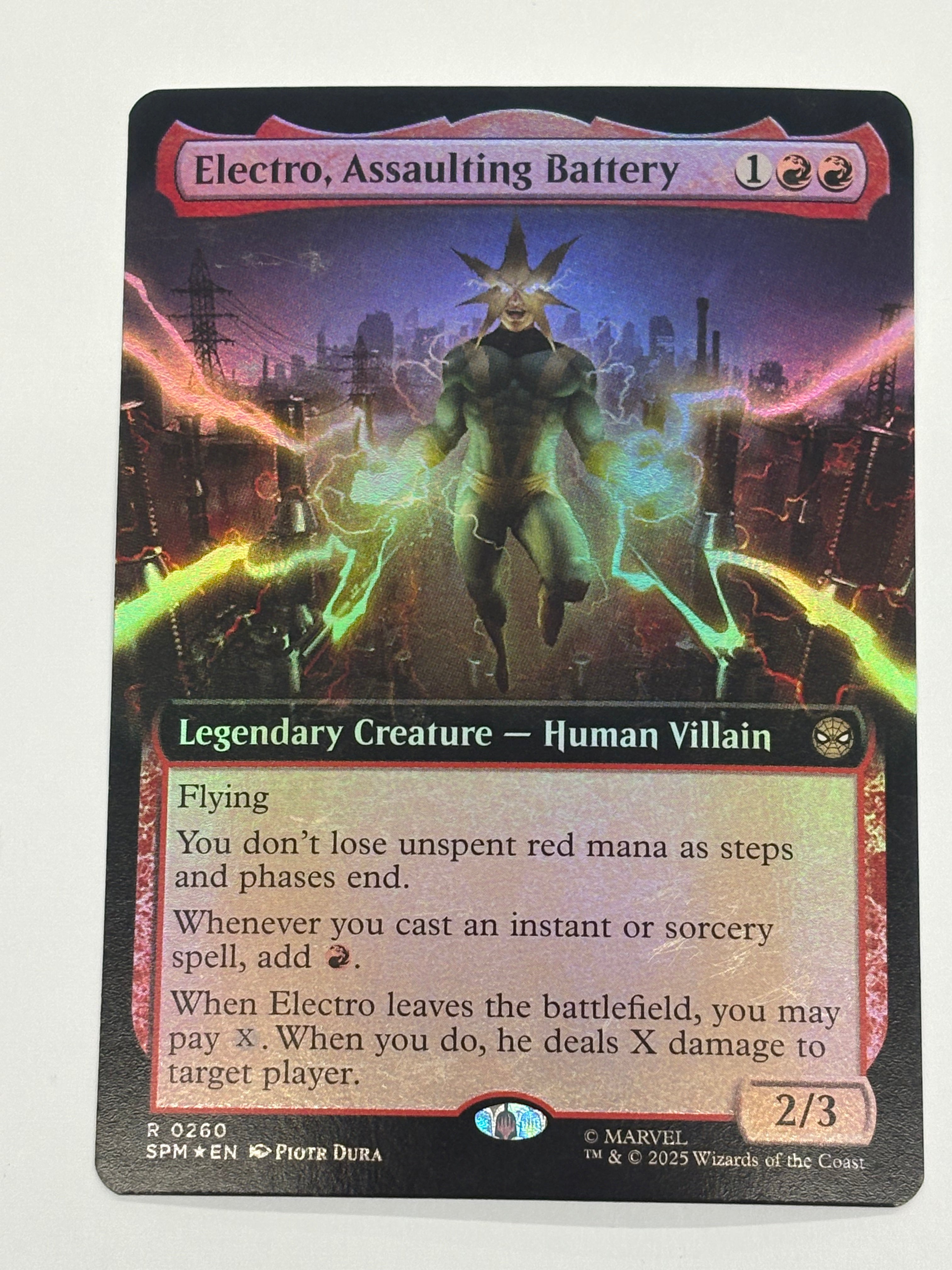 Magic The Gathering TCG - Marvel’s Spider-Man Electro, Assaulting Battery (Extended Art Foil) 260 NM