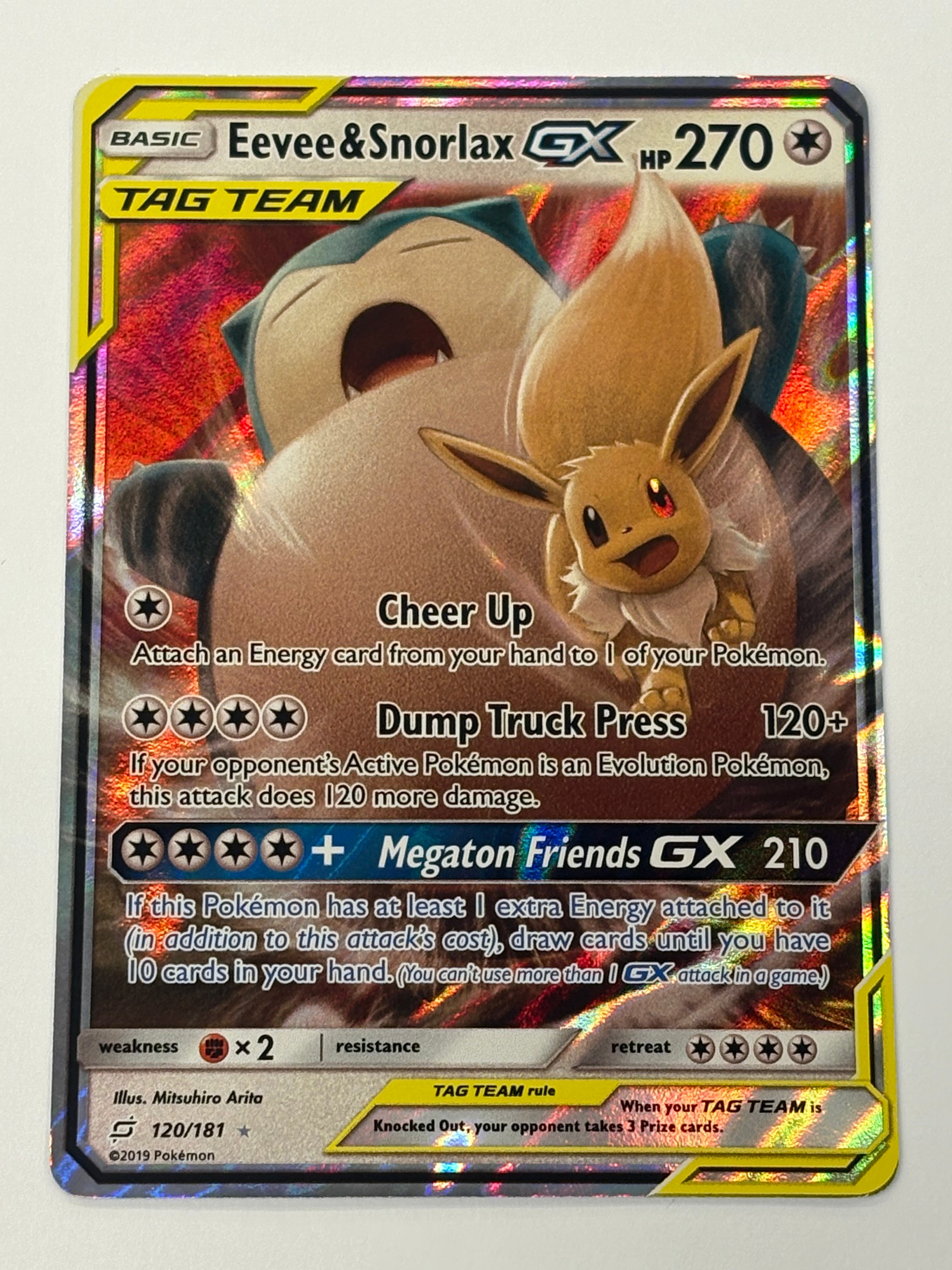 Pokémon TCG - Team Up Eevee & Snorlax GX Tag Team 120/181 NM