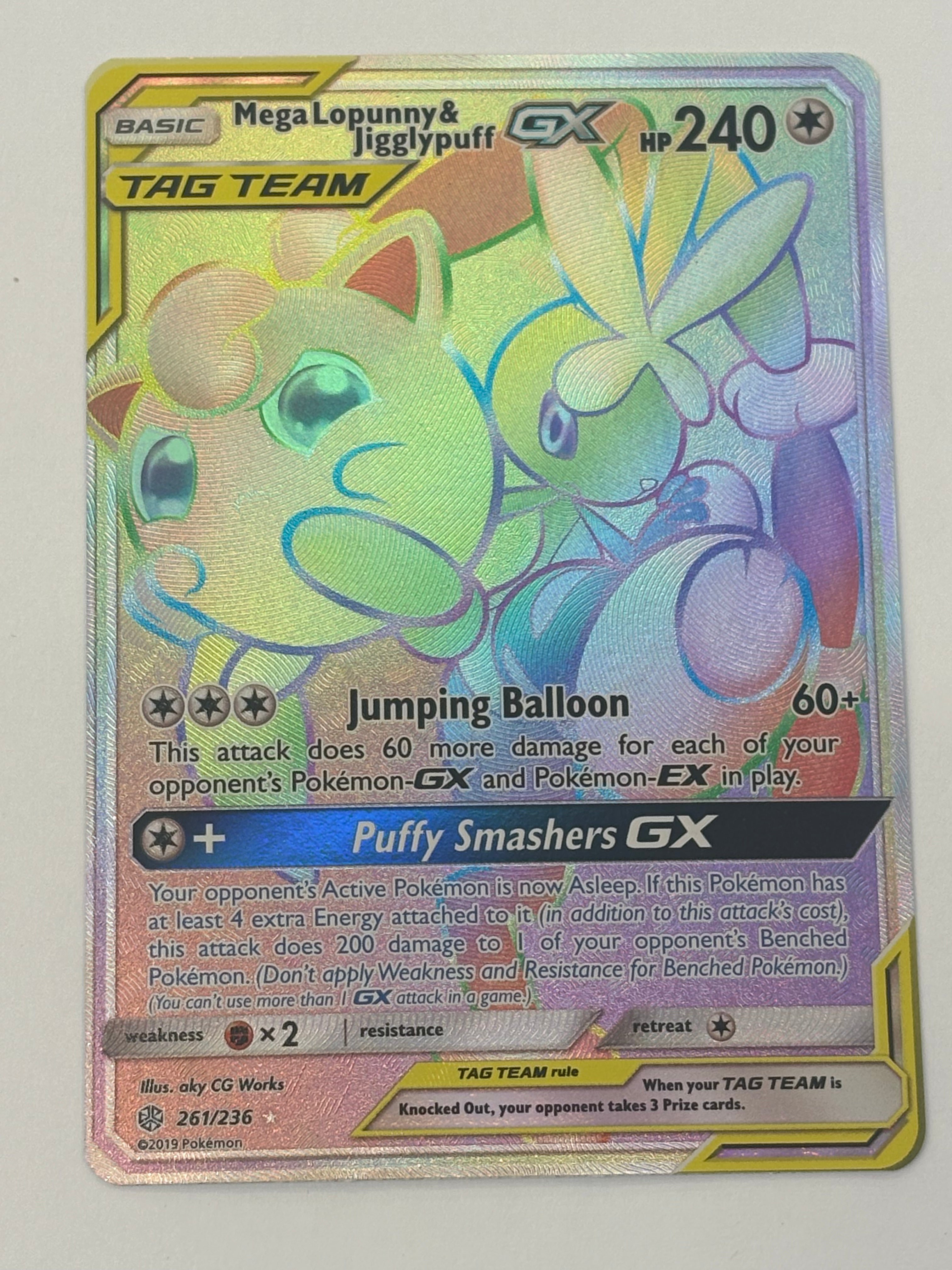 Pokémon TCG - Cosmic Eclipse Mega Lopunny & Jigglypuff GX Tag Team 261/236 NM
