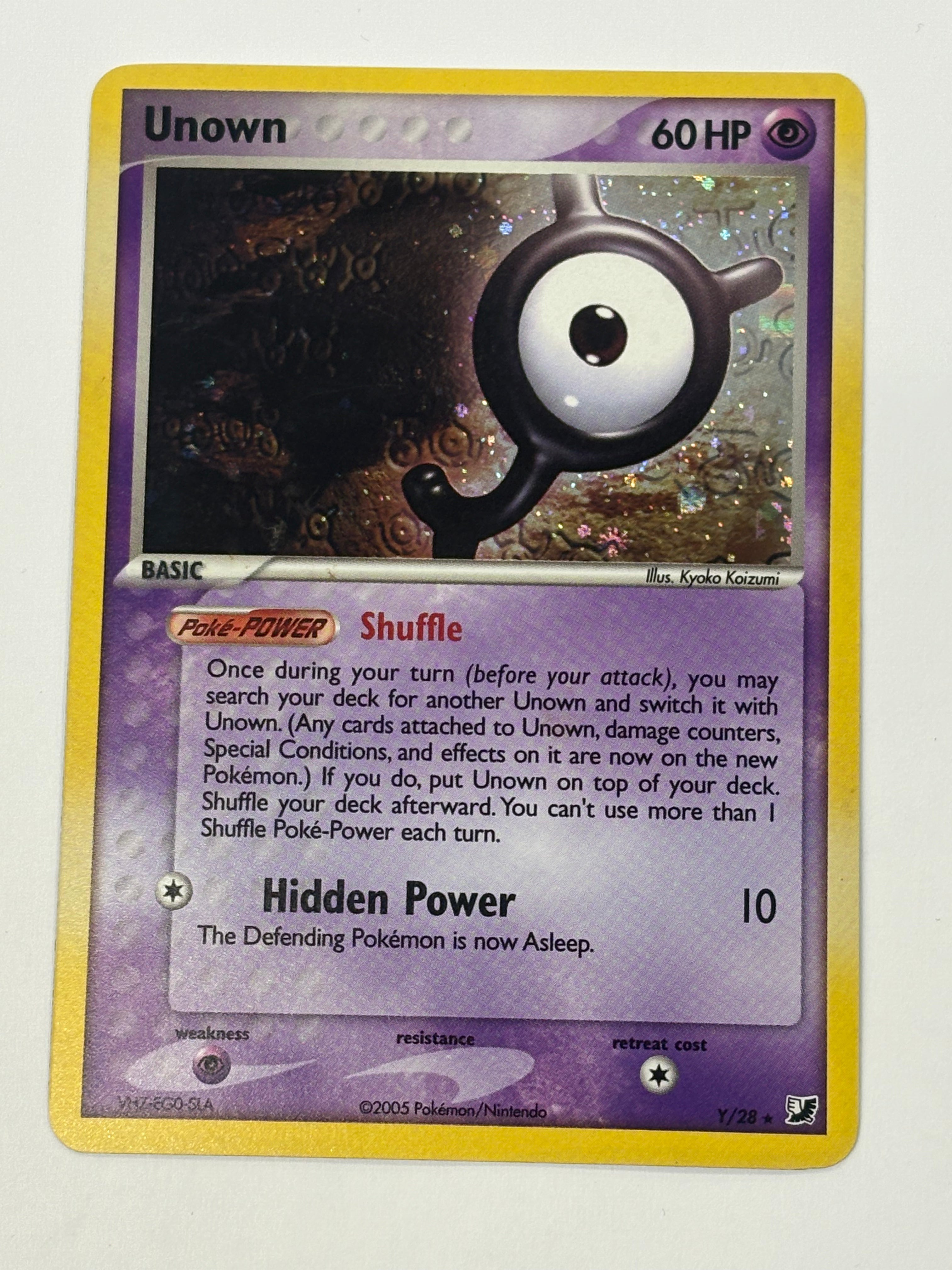 Pokémon TCG - EX Unseen Forces Unown (Y) (Holo) Y/28 NM