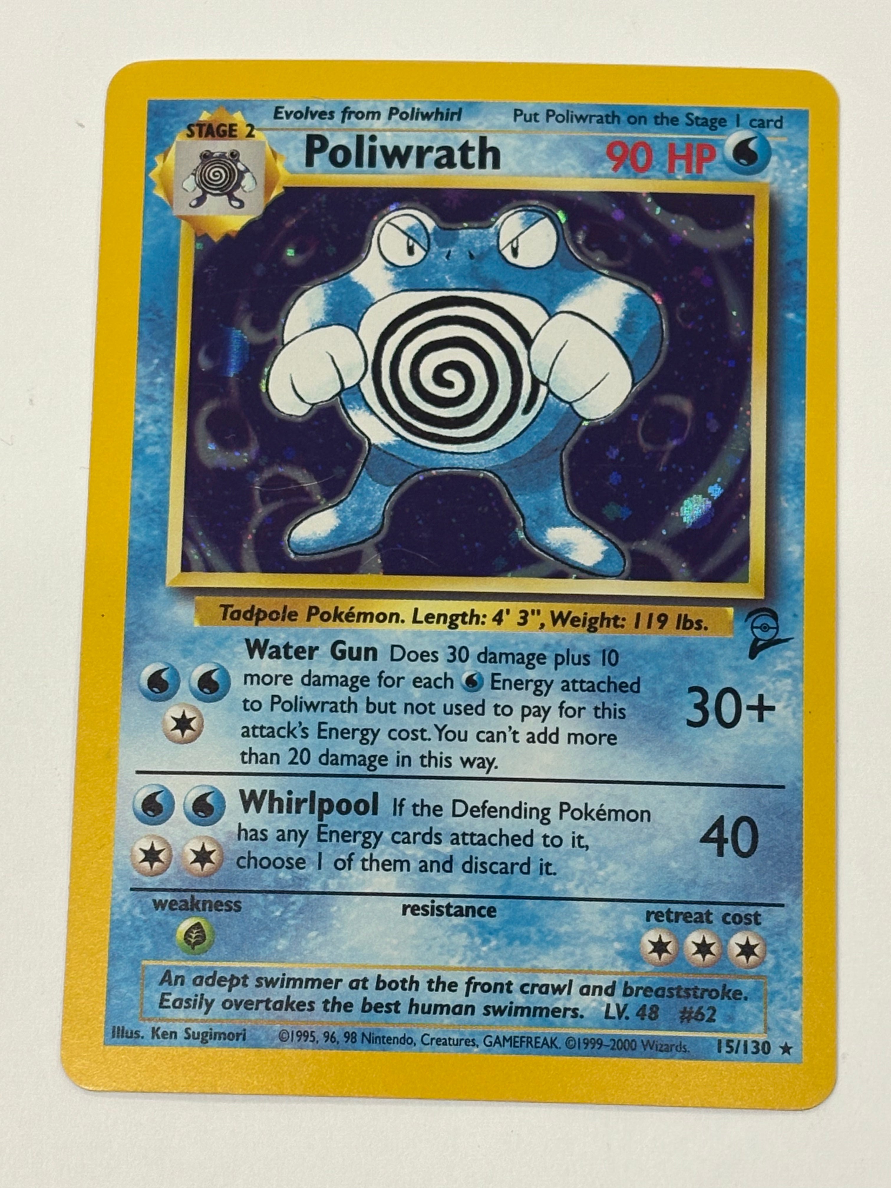 Pokémon TCG - Base Set 2 Poliwrath Holo 15/130 NM