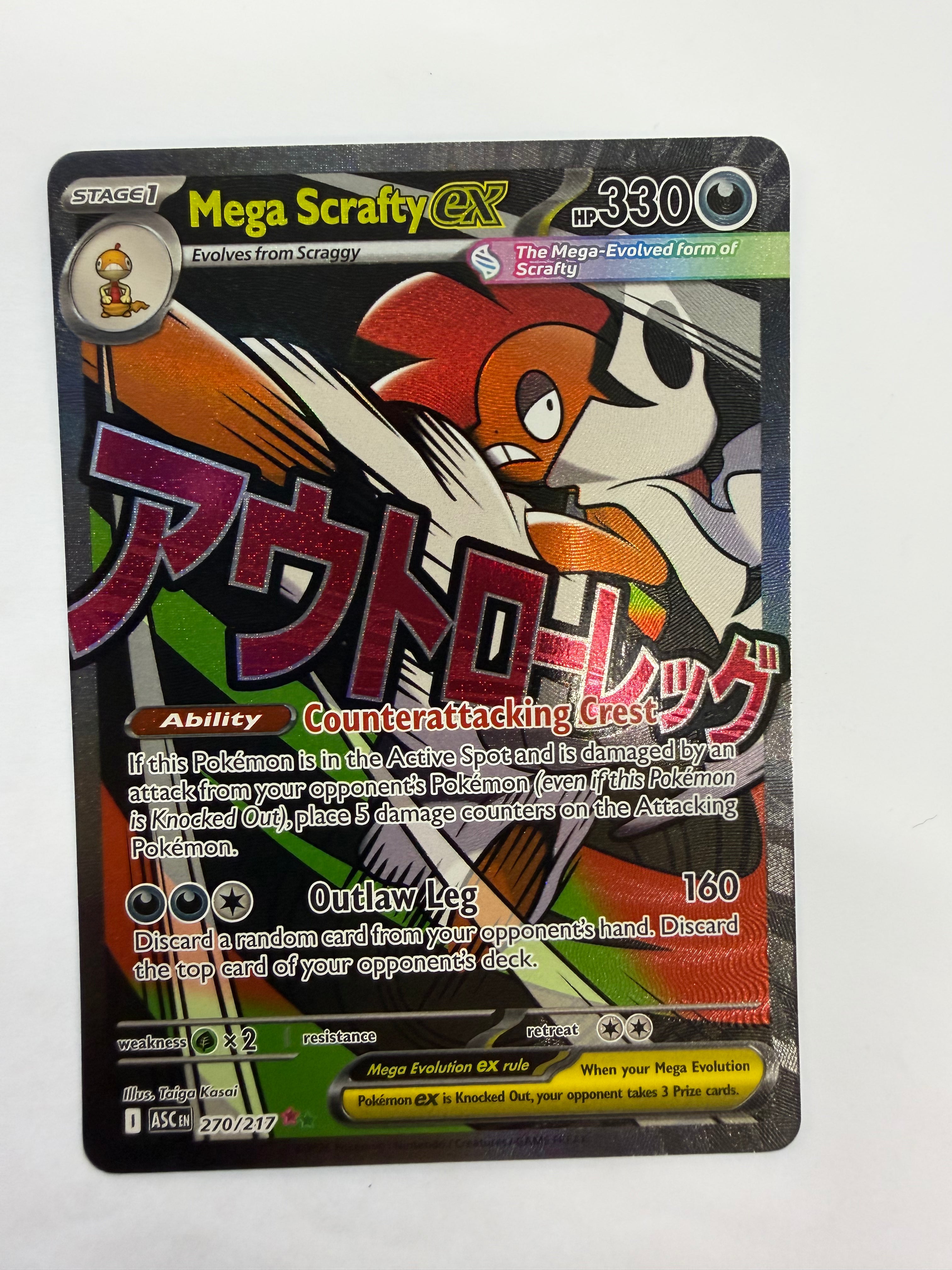 Pokémon TCG - Ascended Heroes Mega Scrafty ex 270/217 NM