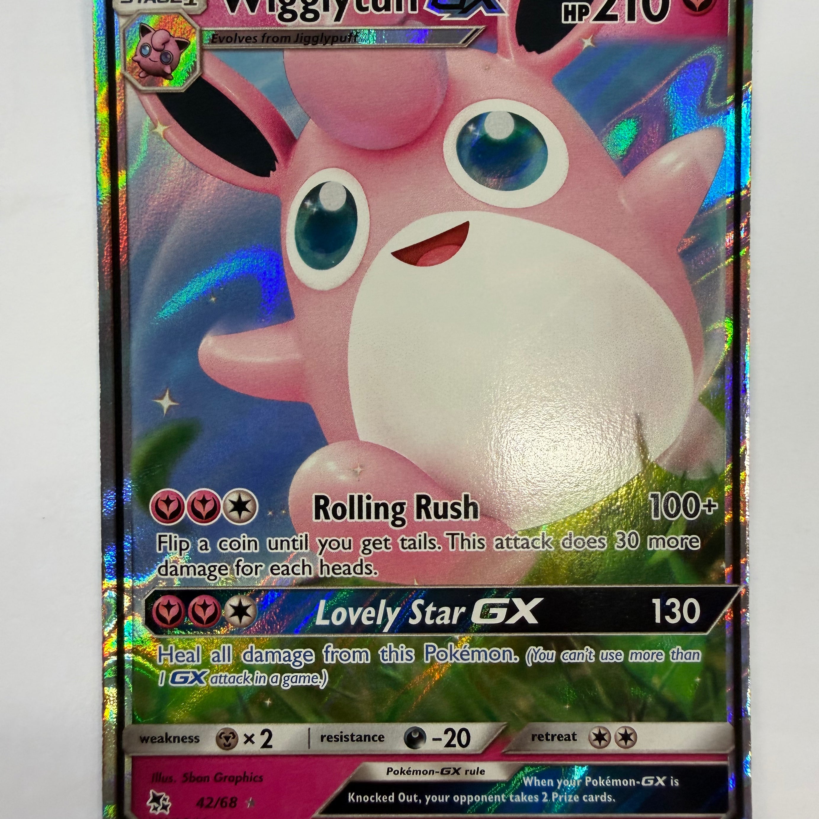 Pokémon TCG - Hidden Fates Wigglytuff GX 42/68 NM