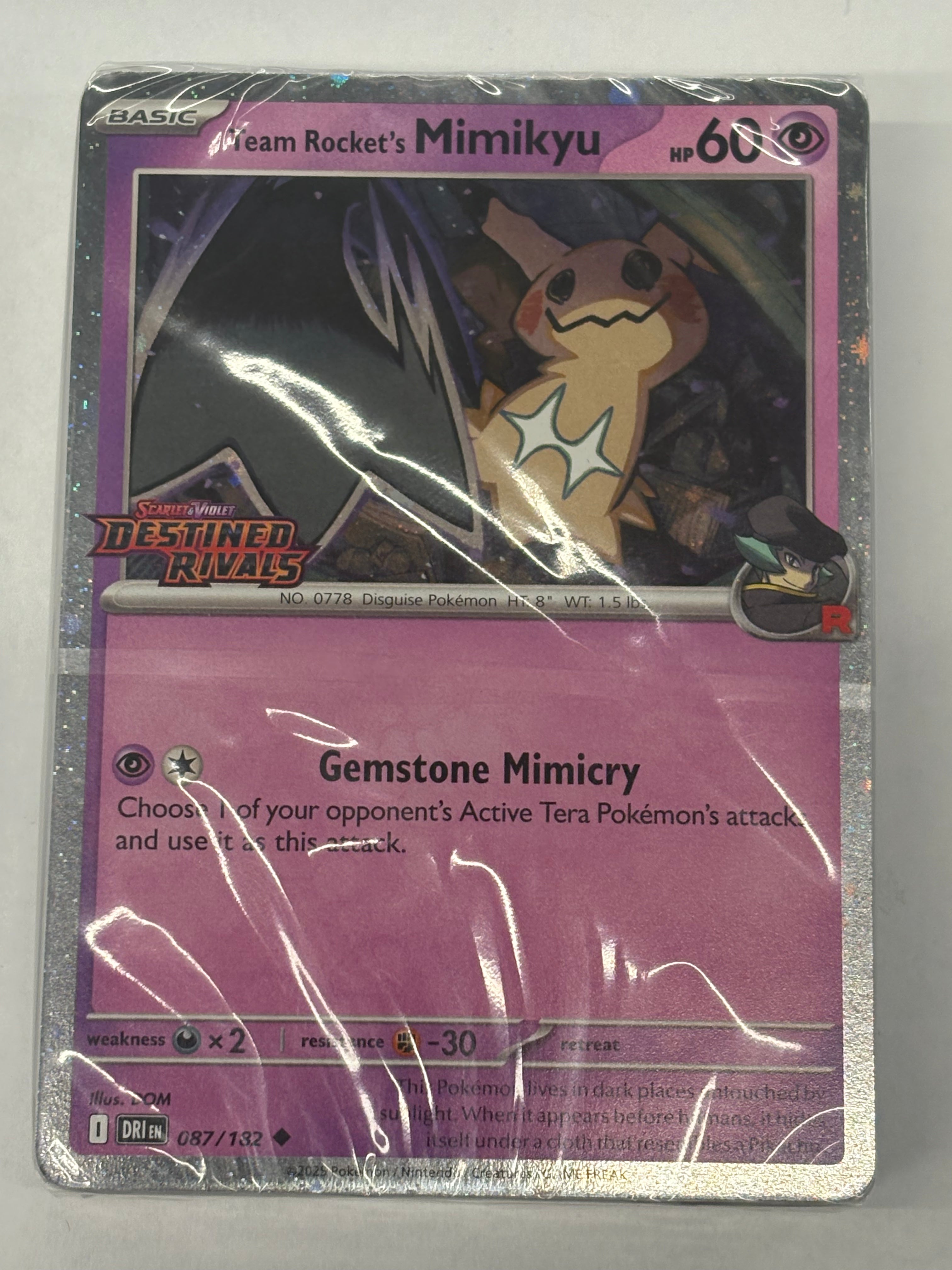 Pokémon TCG - Destined Rivals Build And Battle Team Rocket’s Mimikyu Stamped Promo 087/182 (Sealed)