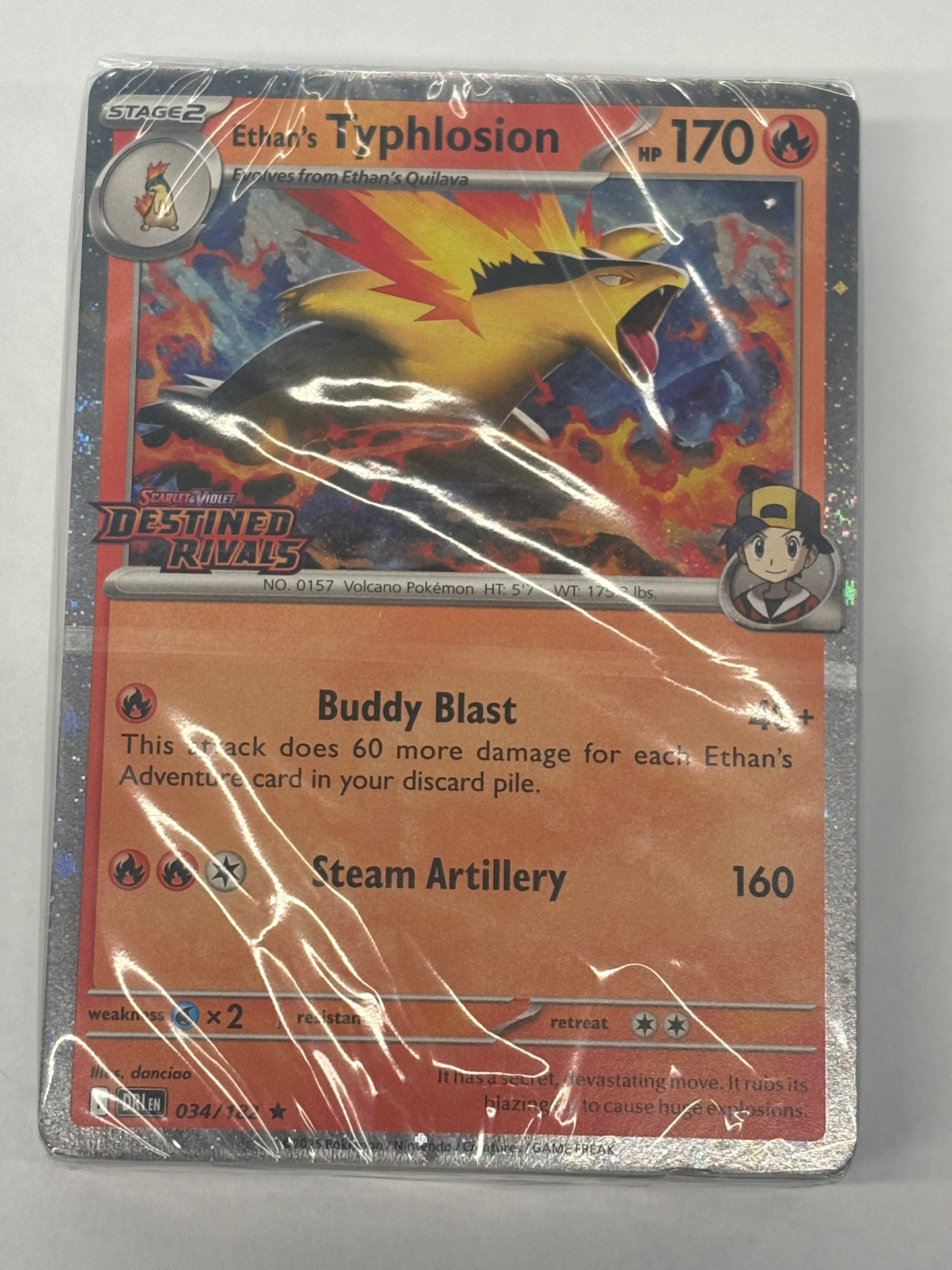 Pokémon TCG - Destined Rivals Build And Battle Ethan’s Typhlosion Stamped Promo 034/182 (Sealed)