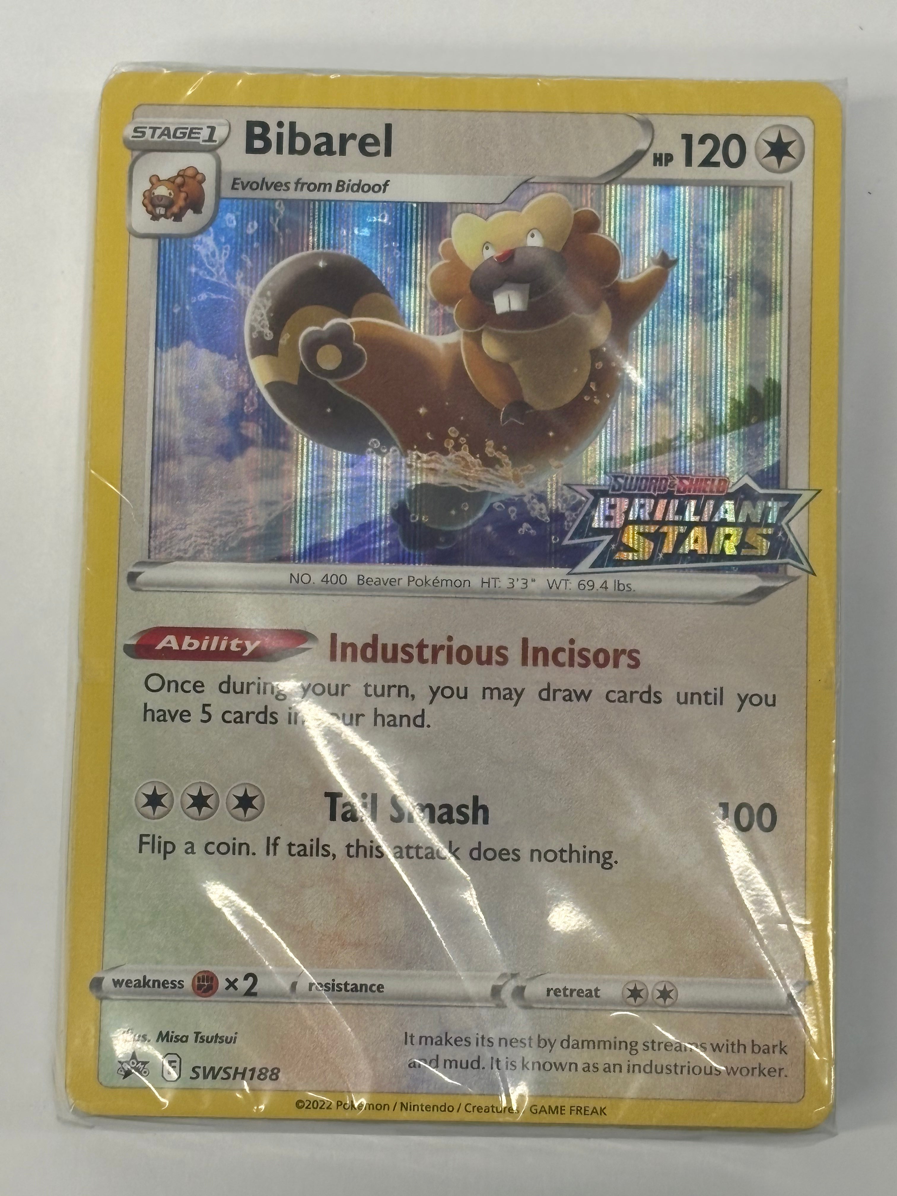 Pokémon TCG - Brilliant Stars Build And Battle Bibarel Stamped Promo SWSH188 (Sealed)