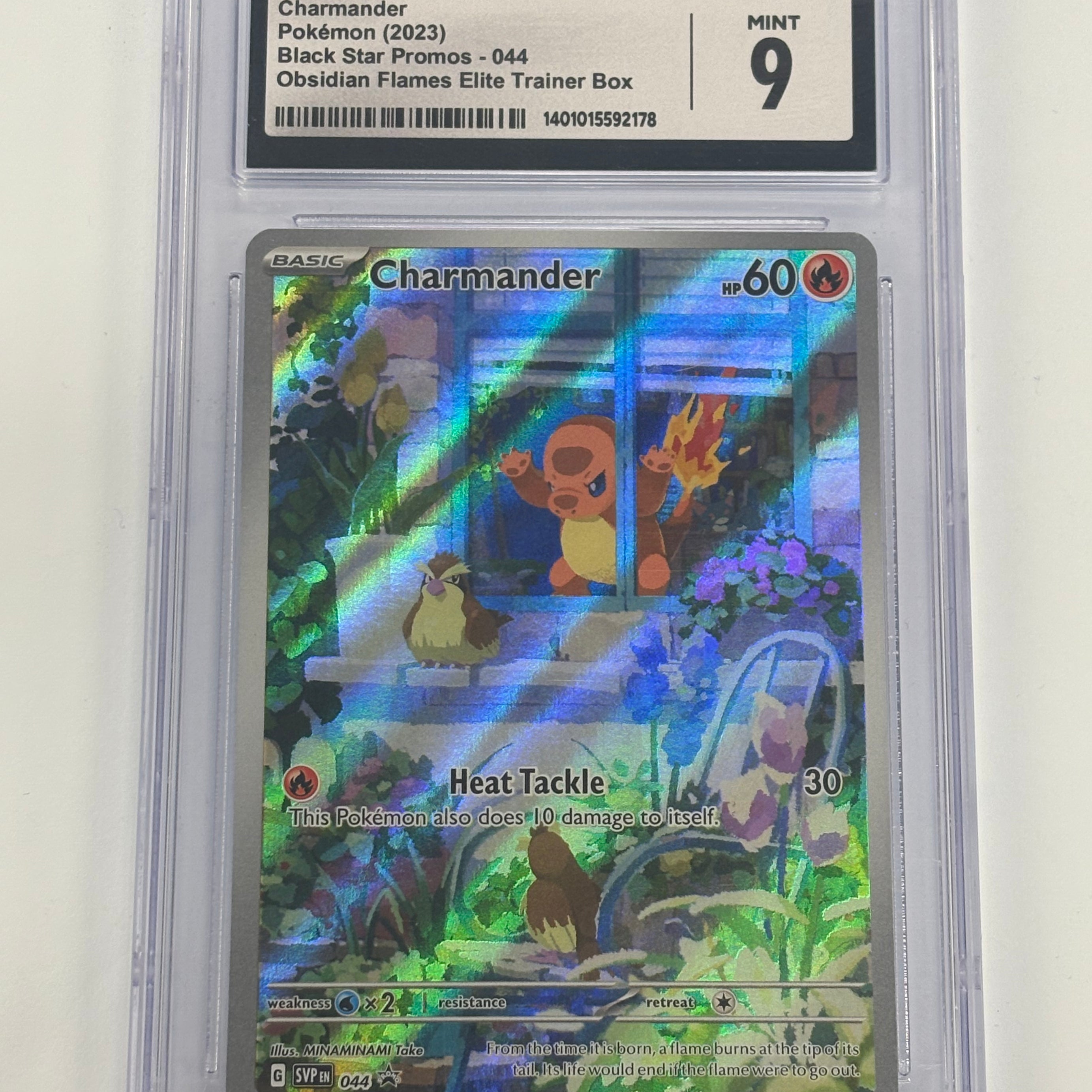 Pokémon TCG - CGC MINT 9 Scarlet & Violet Obsidian Flames Elite Trainer Box Black Star Promo Charmander 044 Full Art