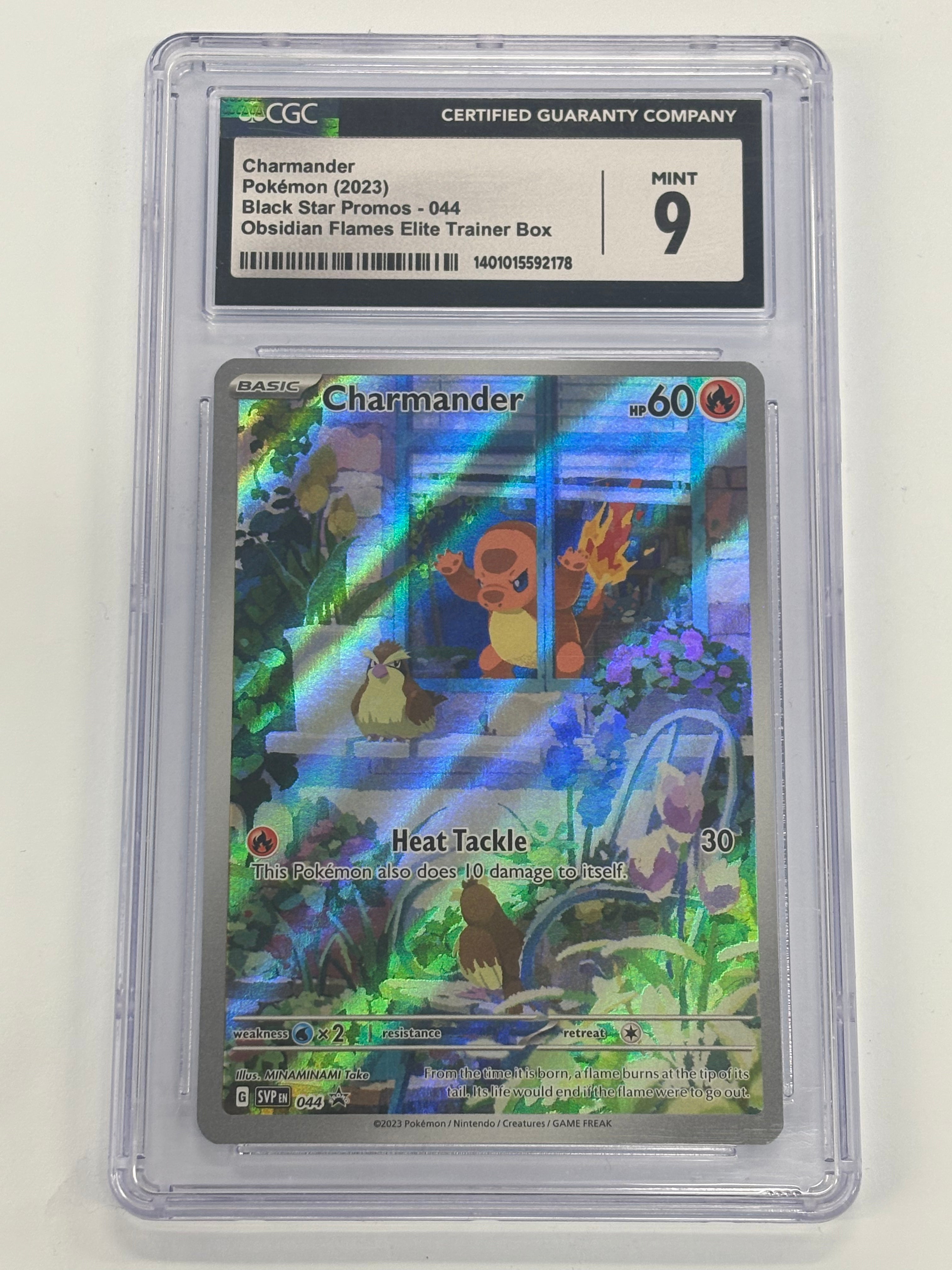 Pokémon TCG - CGC MINT 9 Scarlet & Violet Obsidian Flames Elite Trainer Box Black Star Promo Charmander 044 Full Art