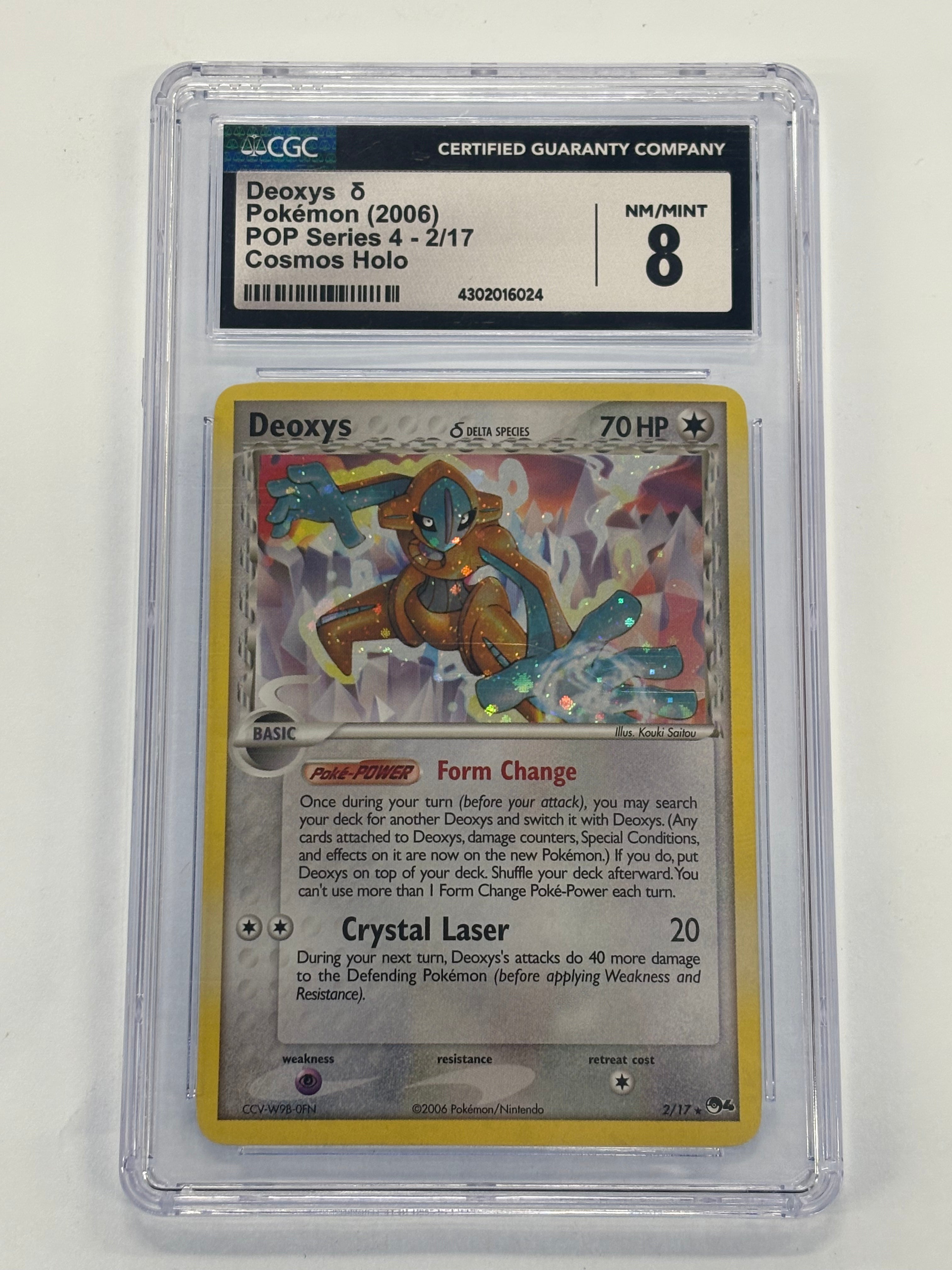 Pokémon TCG - CGC NM/MINT 8 POP Series 4 Deoxys 2/17 Cosmos Holo