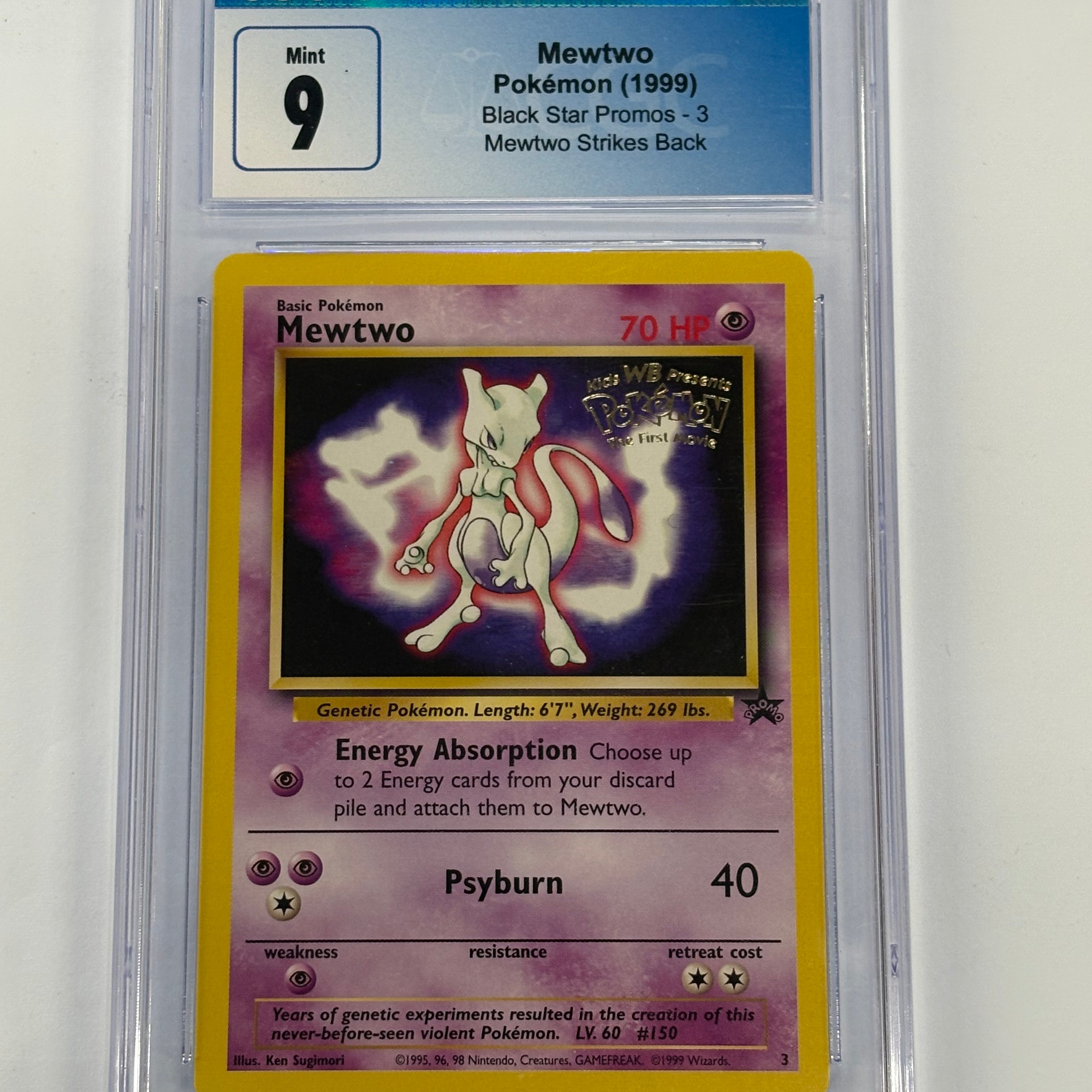 Pokémon TCG - CGC Mint 9 Mewtwo Strikes Back Black Star Promo Mewtwo #3 Stamped