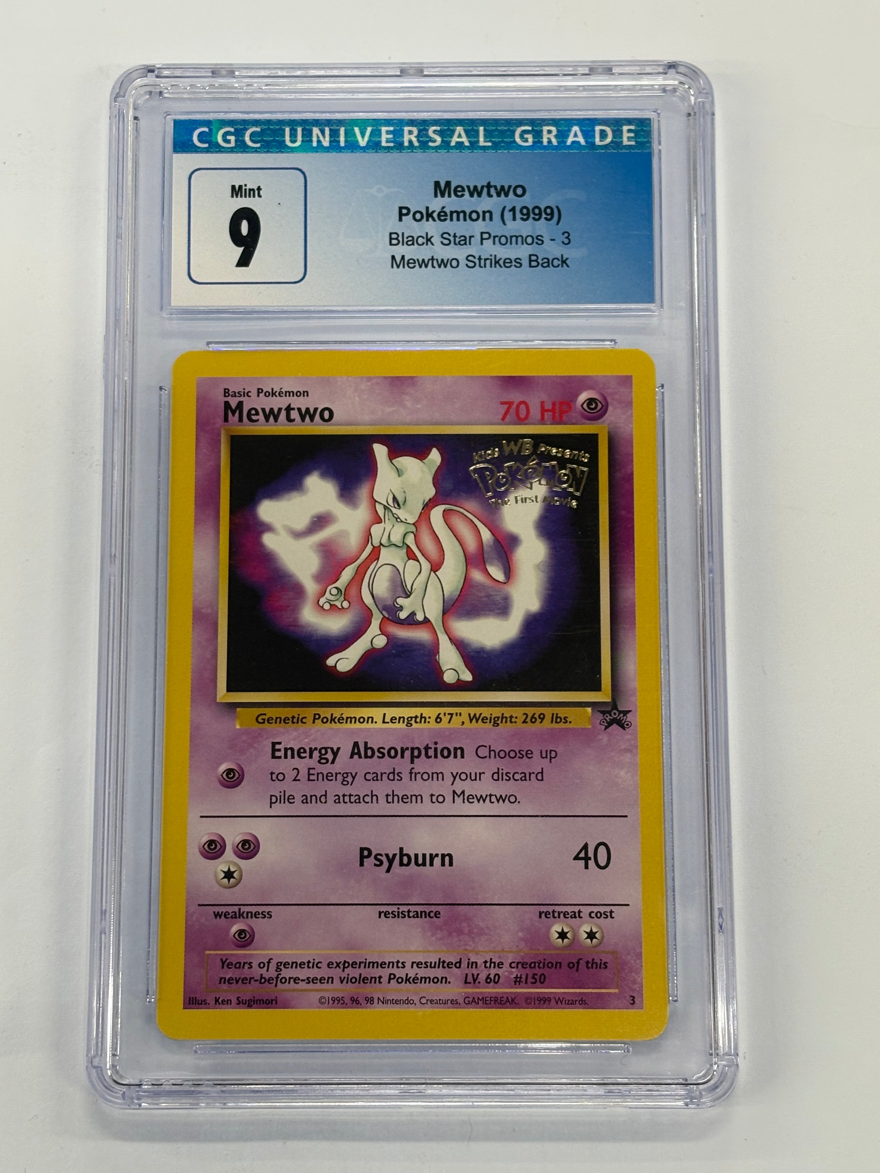 Pokémon TCG - CGC Mint 9 Mewtwo Strikes Back Black Star Promo Mewtwo #3 Stamped