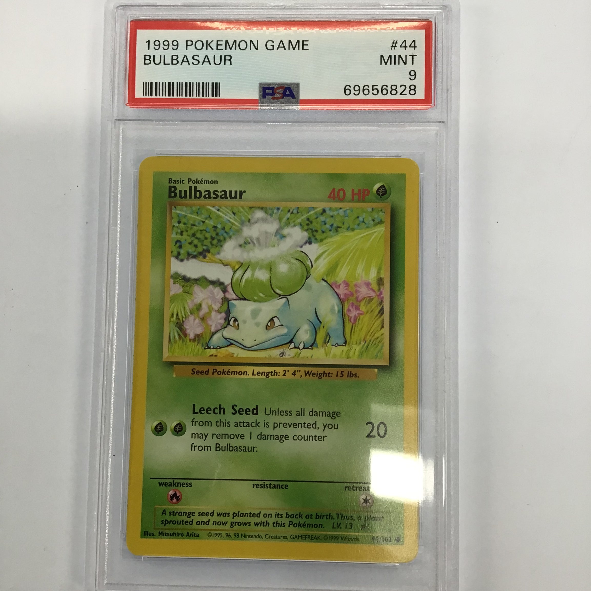 Pokémon TCG - PSA Mint 9 Base Set Bulbasaur 44/102