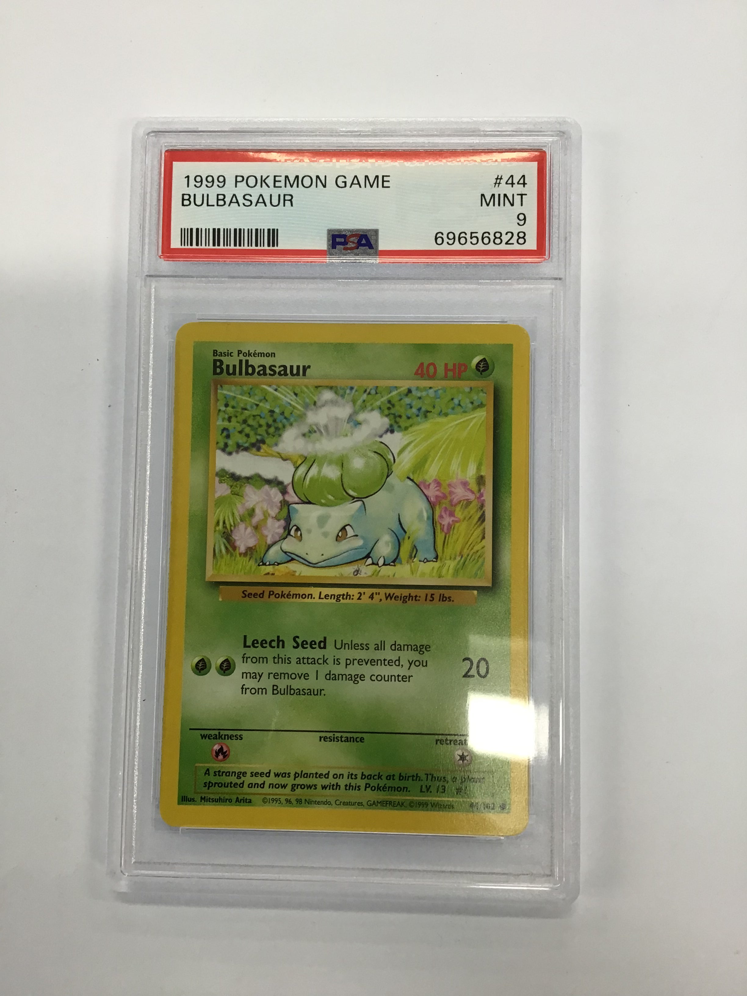 Pokémon TCG - PSA Mint 9 Base Set Bulbasaur 44/102