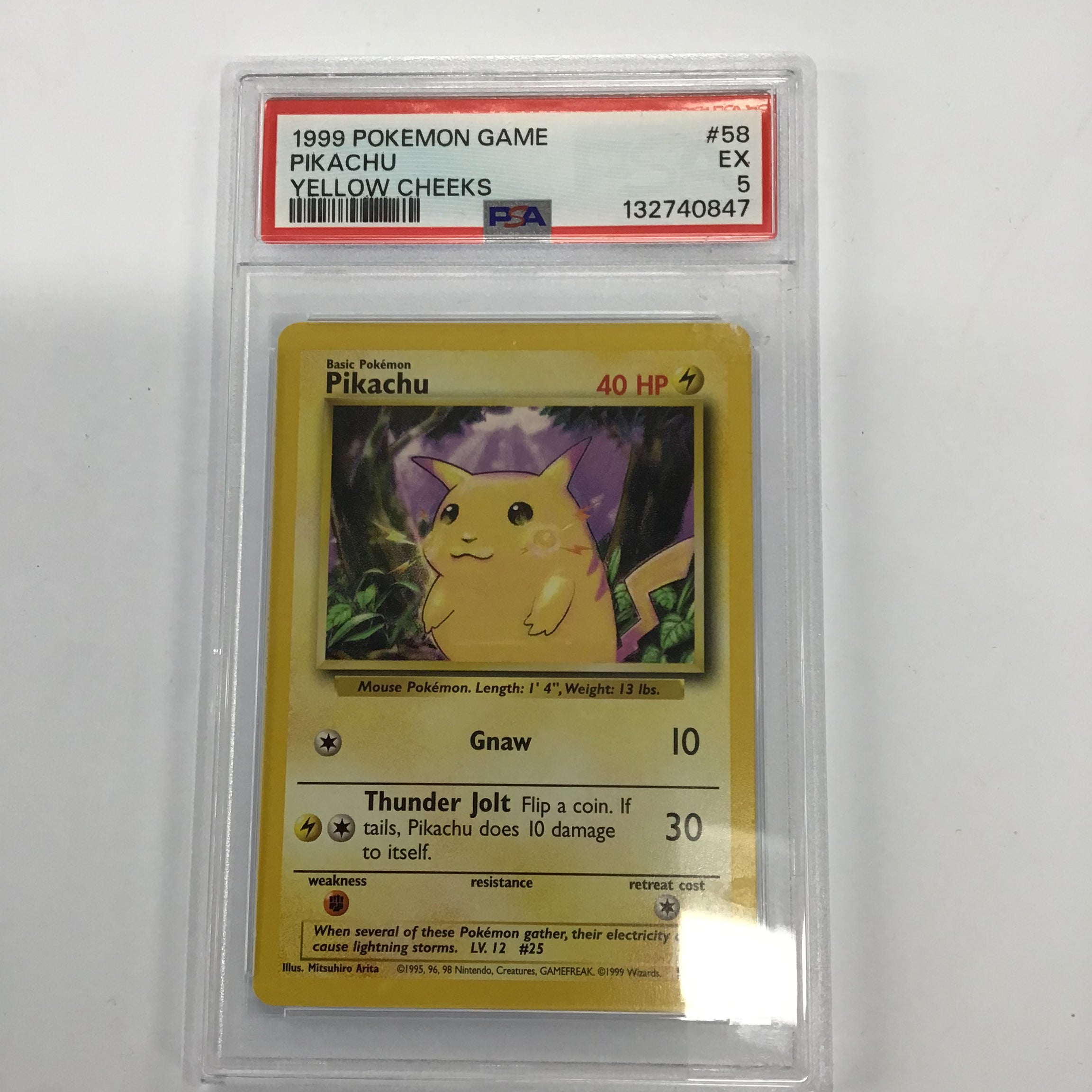 Pokémon TCG - PSA EX 5 Base Set Pikachu Yellow Cheeks 58/102