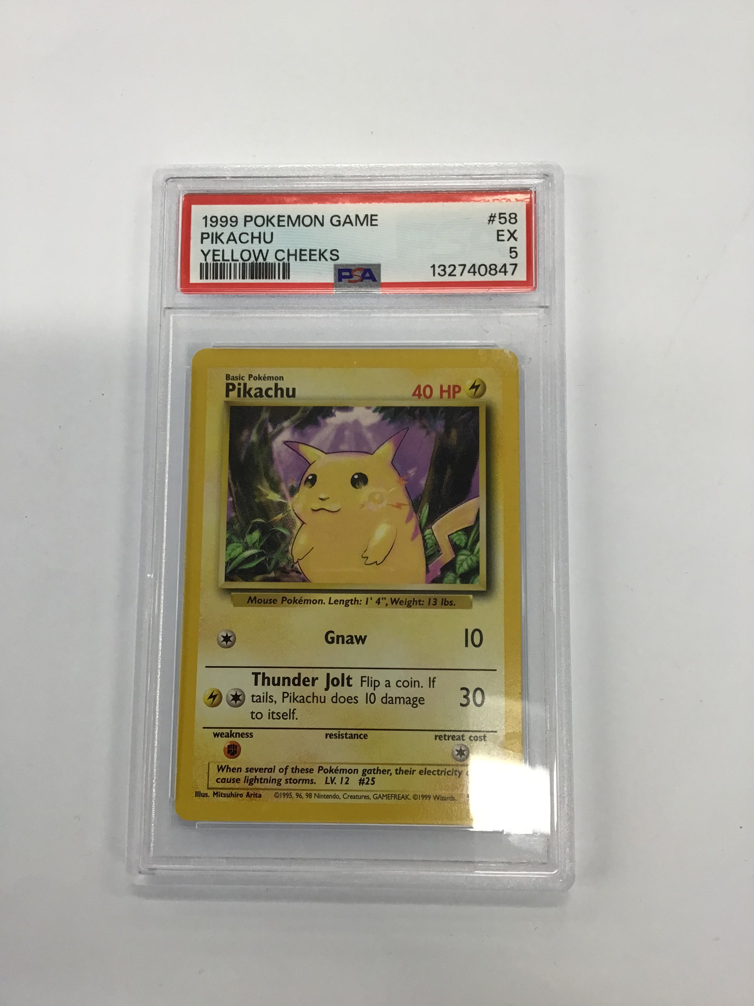 Pokémon TCG - PSA EX 5 Base Set Pikachu Yellow Cheeks 58/102