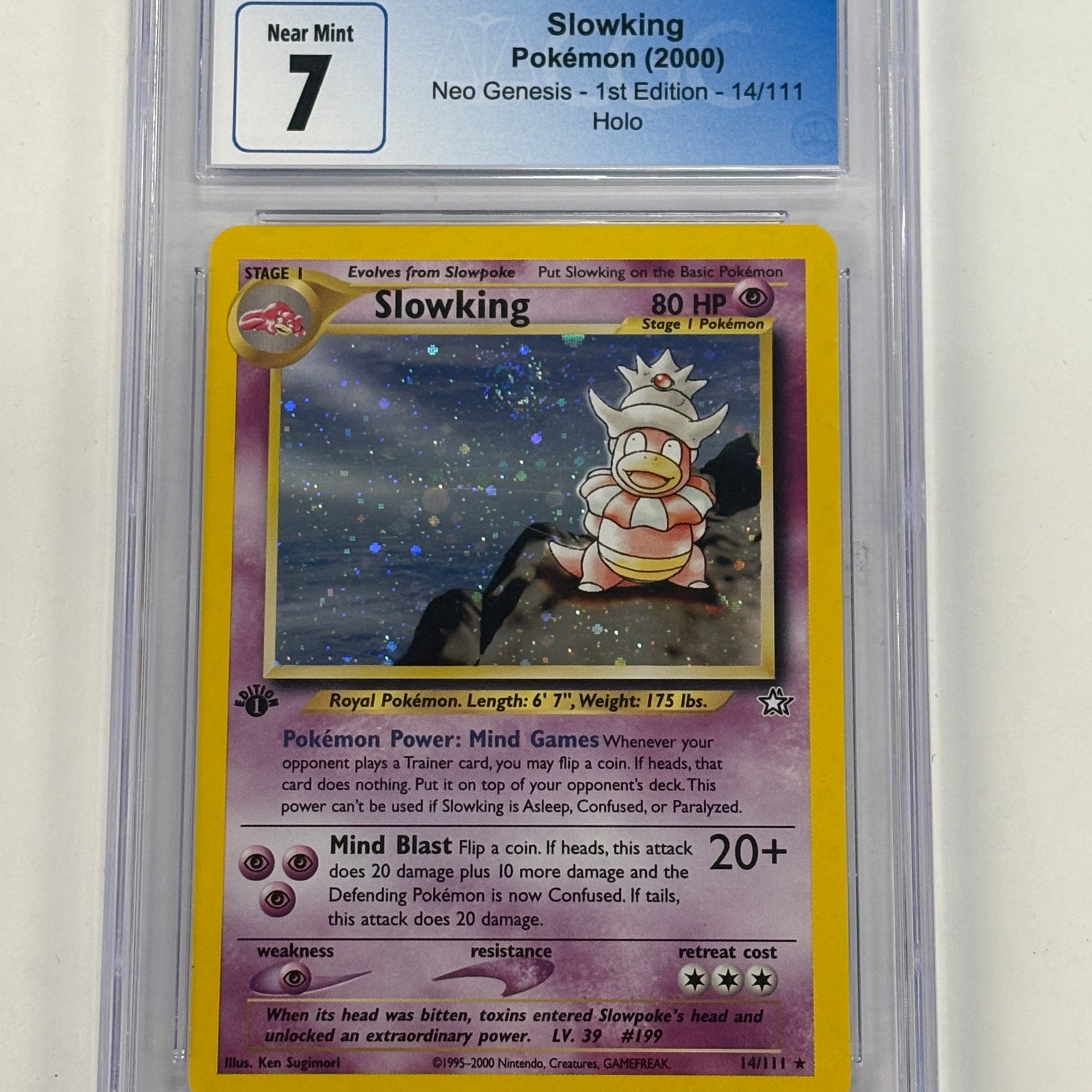 Pokémon TCG - CGC Near Mint 7 Neo Genesis 1st Edition Slowking 14/111 Holo
