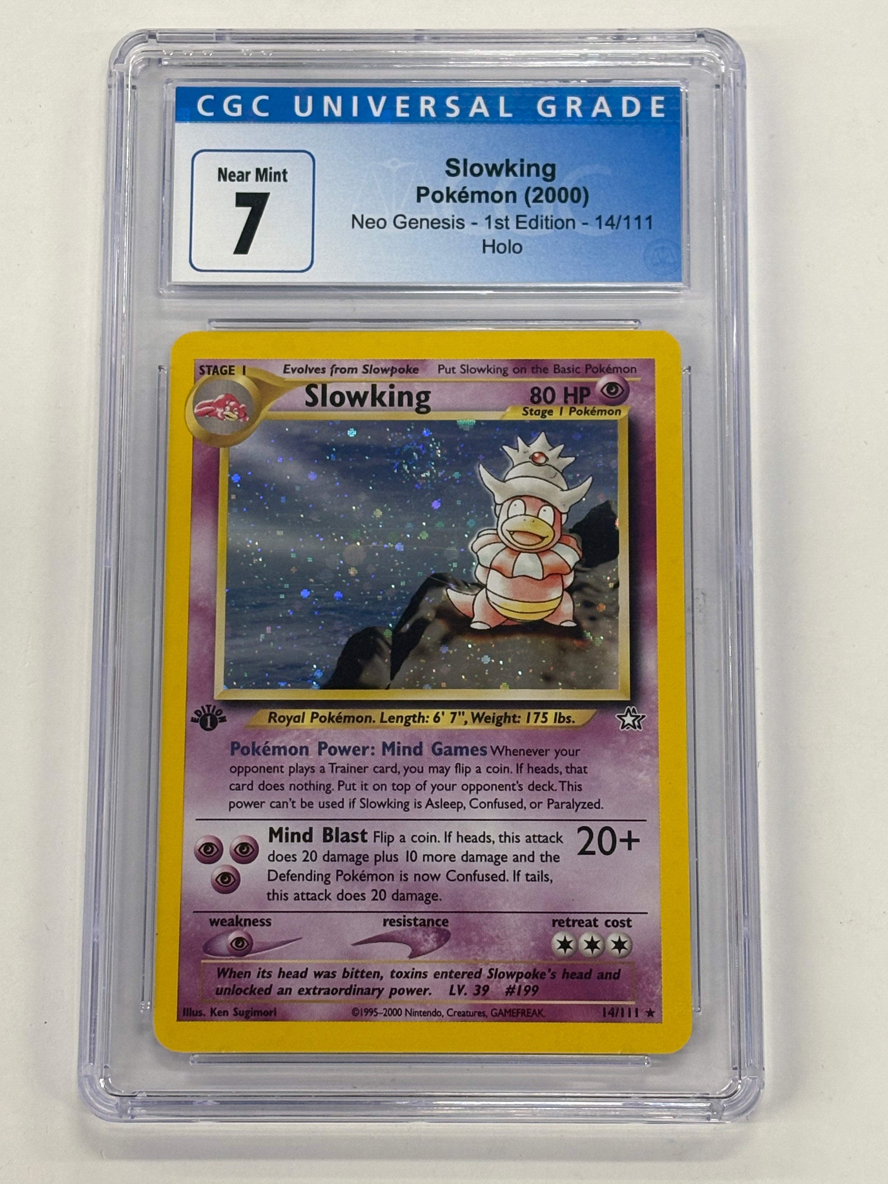 Pokémon TCG - CGC Near Mint 7 Neo Genesis 1st Edition Slowking 14/111 Holo