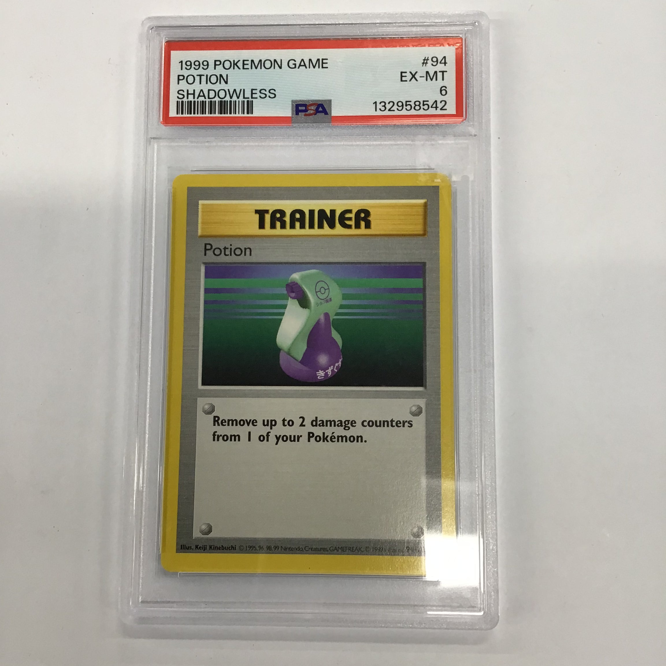 Pokémon TCG - PSA EX-MT 6 Base Set Potion 94/102 Shadowless