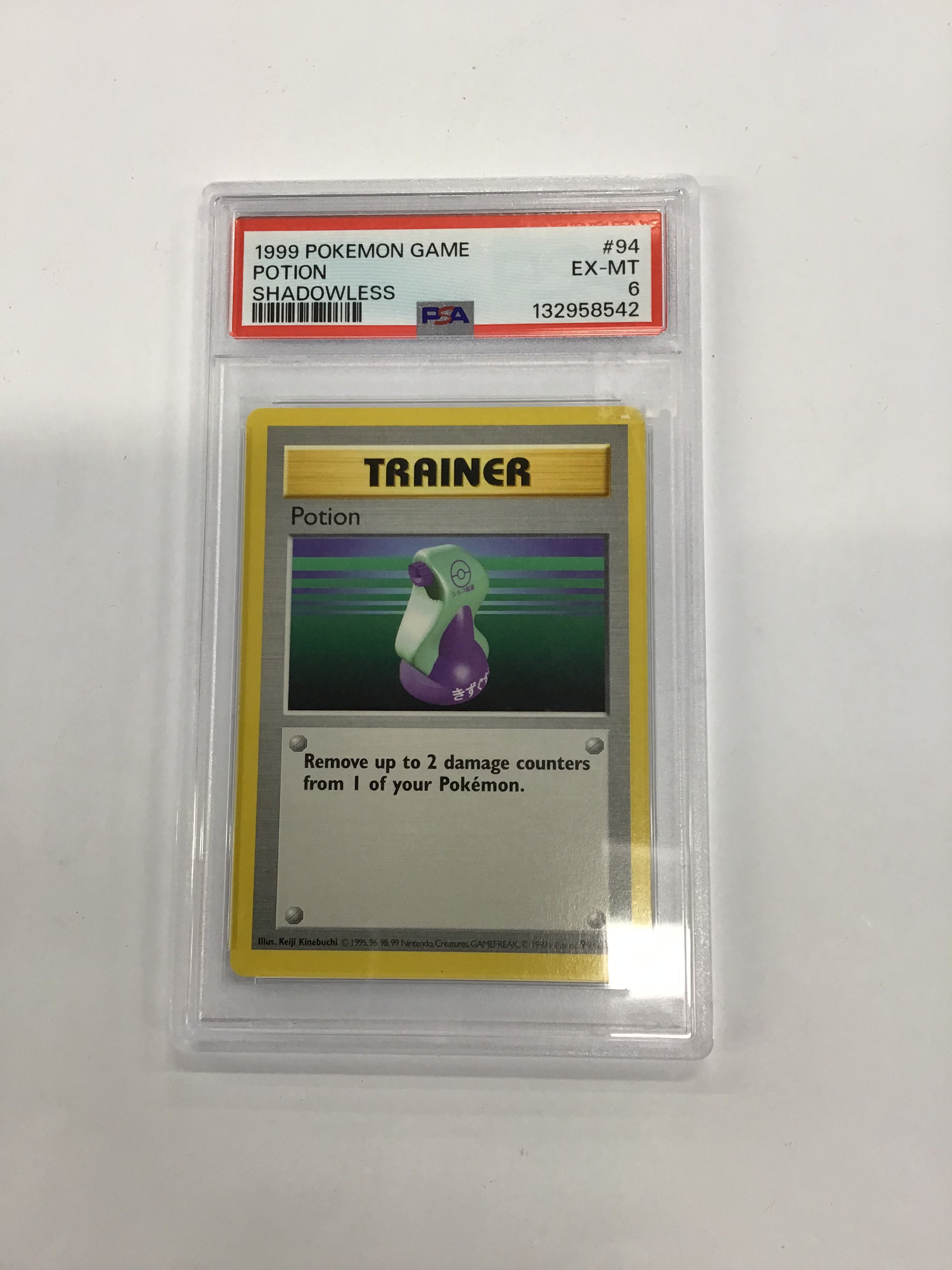 Pokémon TCG - PSA EX-MT 6 Base Set Potion 94/102 Shadowless