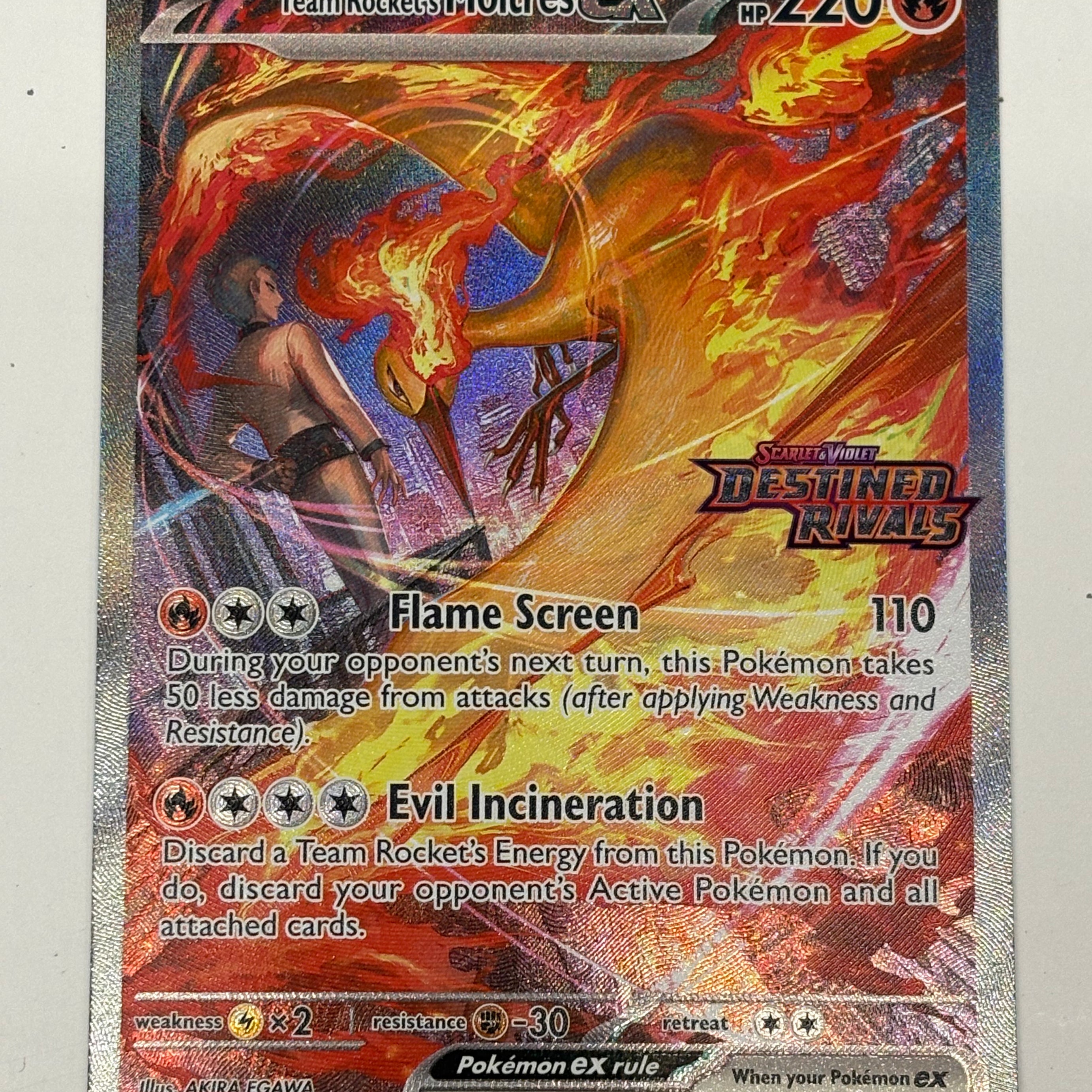Pokémon TCG - Destined Rivals Team Rocket’s Moltres ex (Destined Rivals Stamped) 229/182 NM